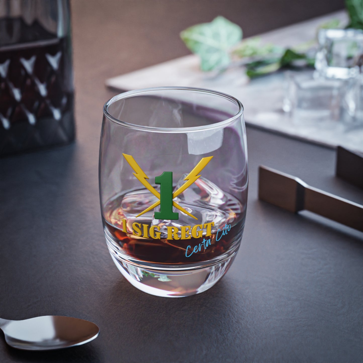 Certa Cito – 1 Signal Regiment Whiskey Glass