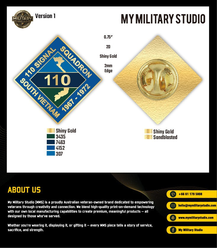 110 SIGNAL SQUADRON β HARD ENAMEL LAPEL PIN π»π³