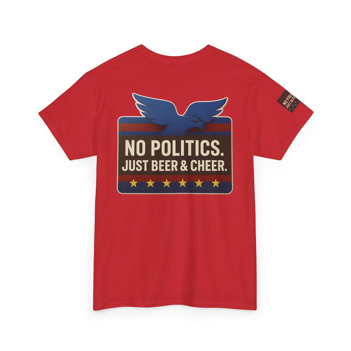 No Politics Unisex Heavy Cotton Tee | Casual Humor Shirt, Summer Tee, Fun Gift for Friends, BBQ Party Tee, Everyday Wear