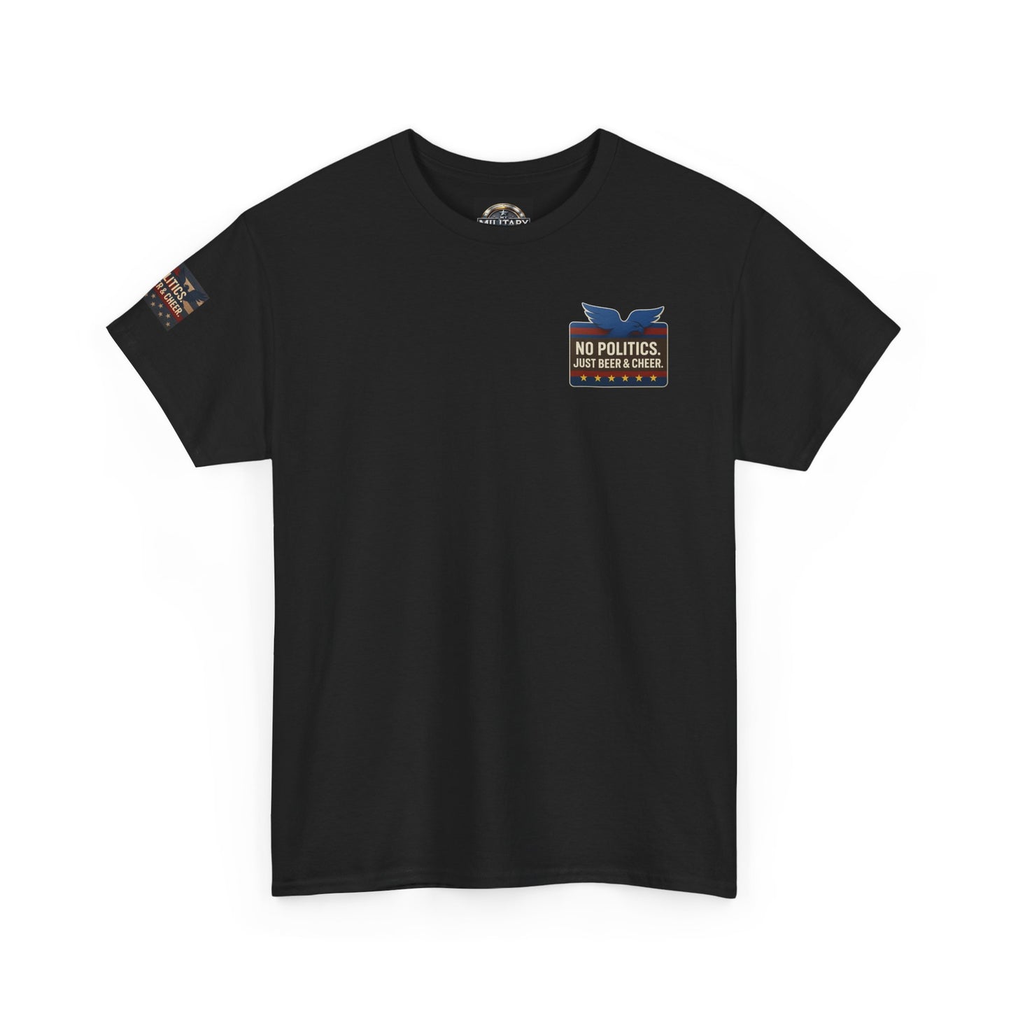 No Politics Unisex Heavy Cotton Tee | Casual Humor Shirt, Summer Tee, Fun Gift for Friends, BBQ Party Tee, Everyday Wear