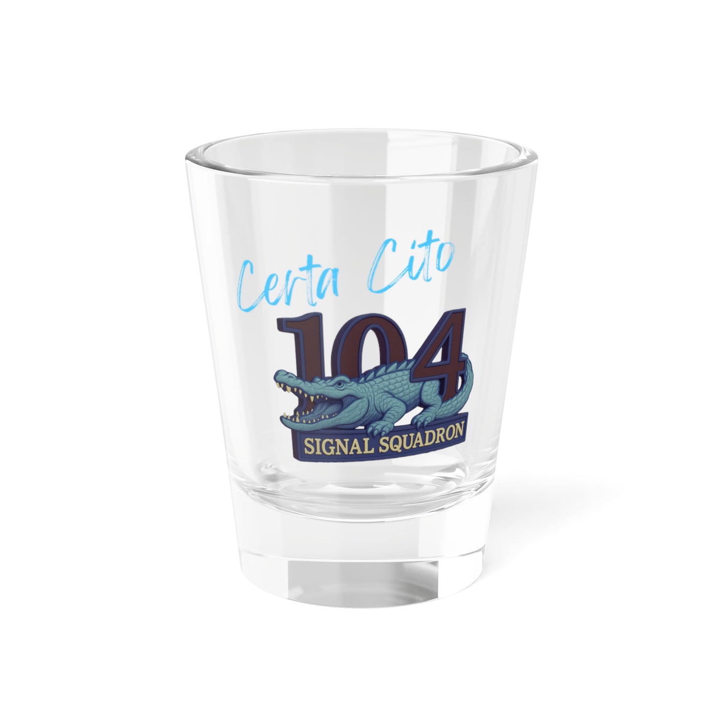 104 Sig Sqn Crocodile 90's Shot Glass