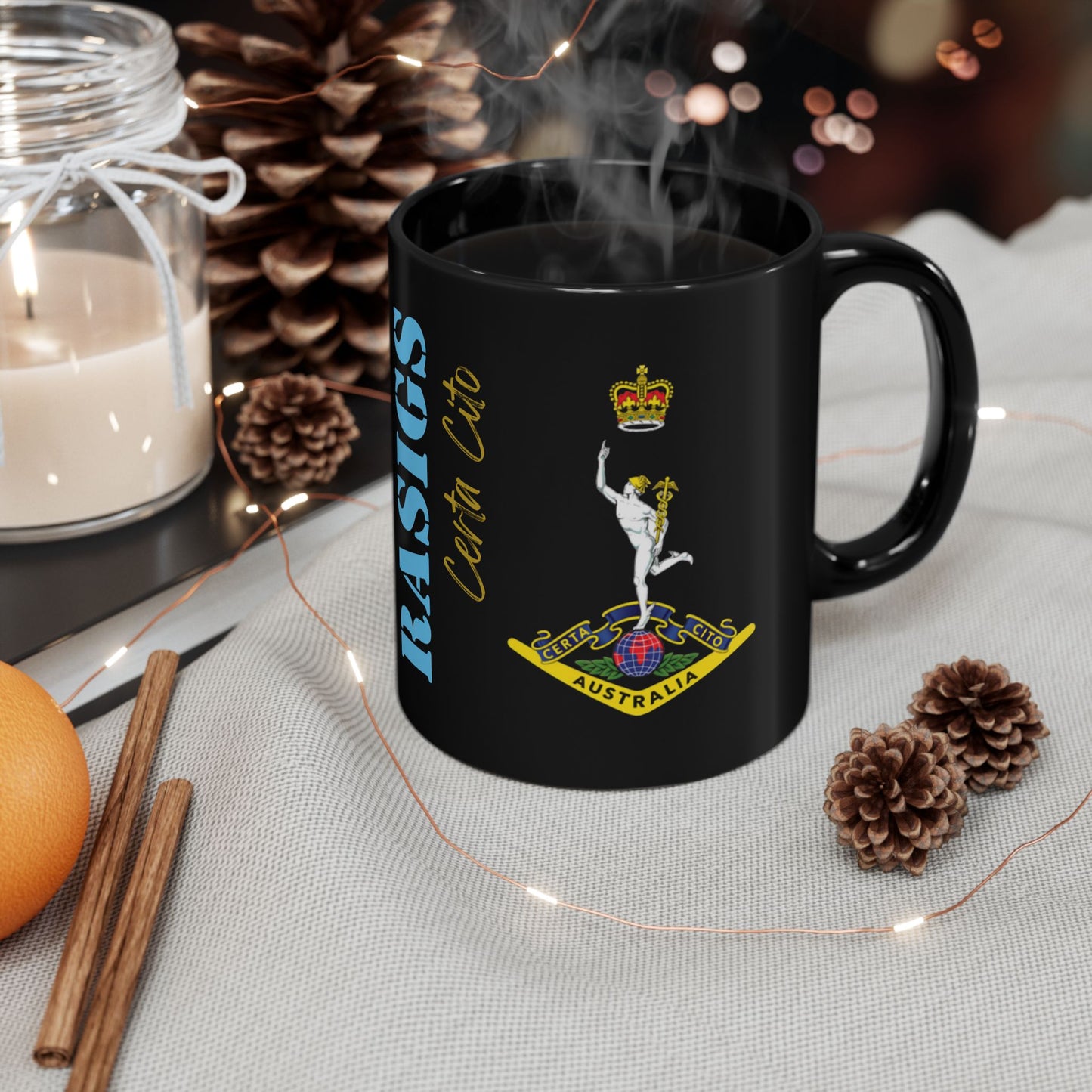 Certa Cito – RASIGS 100 Years of Service Black Mug