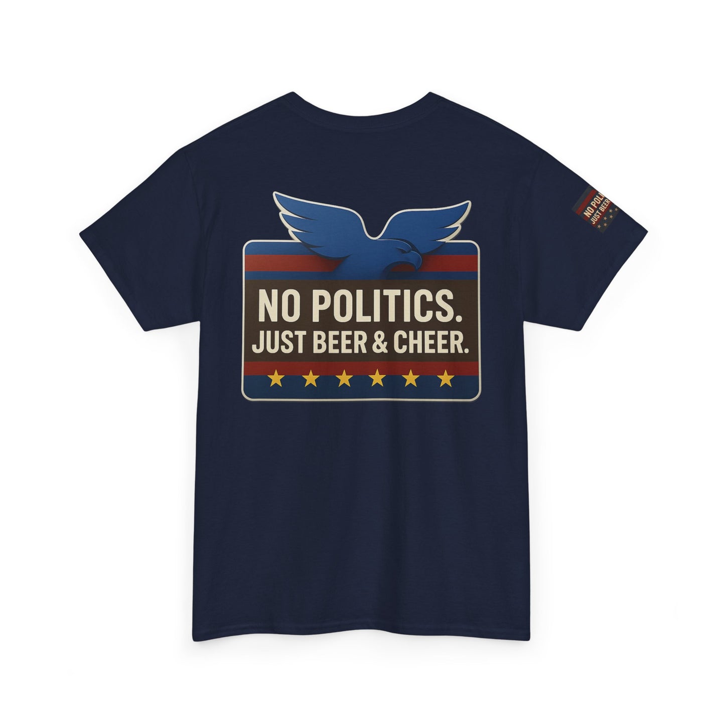 No Politics Unisex Heavy Cotton Tee | Casual Humor Shirt, Summer Tee, Fun Gift for Friends, BBQ Party Tee, Everyday Wear