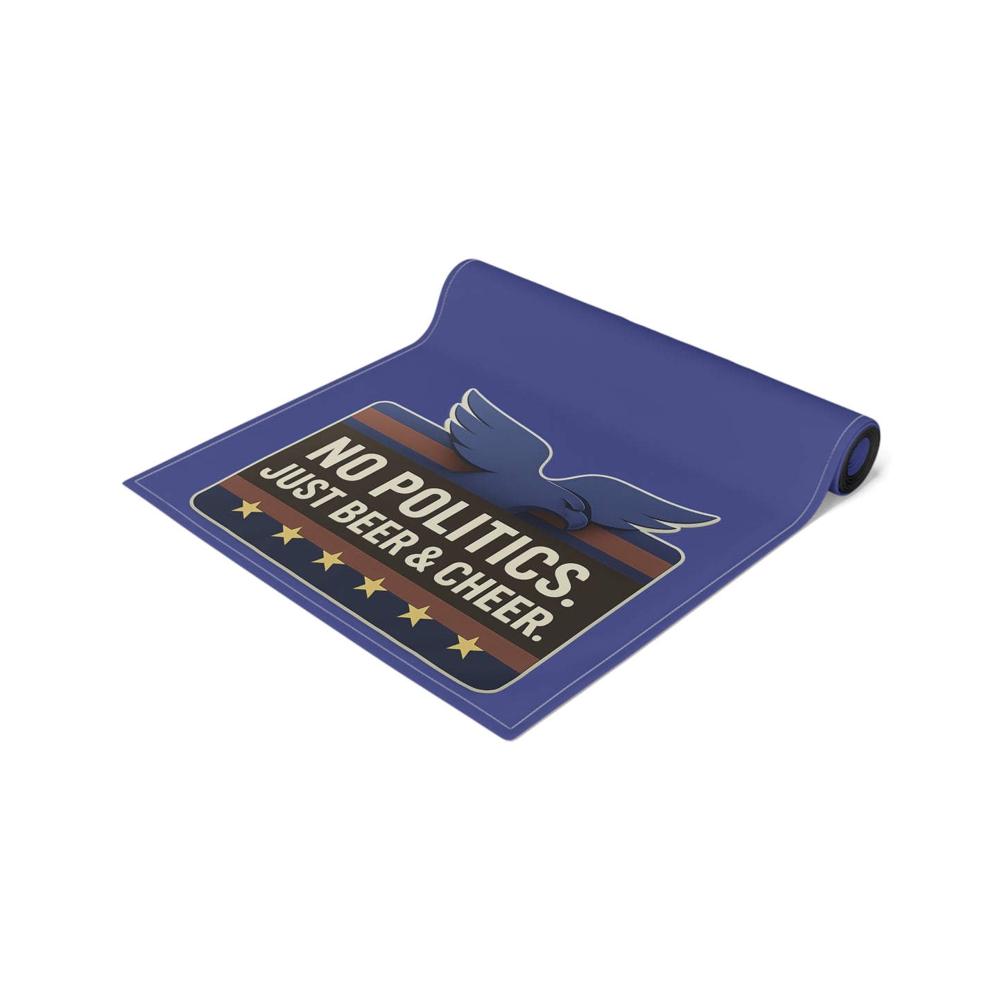 Patriotic Table Runner - No Politics Just Beer & Cheer | Ideal for Home Decor, Barbecues, Parties, Patriotic Holidays, Entertaining Friends