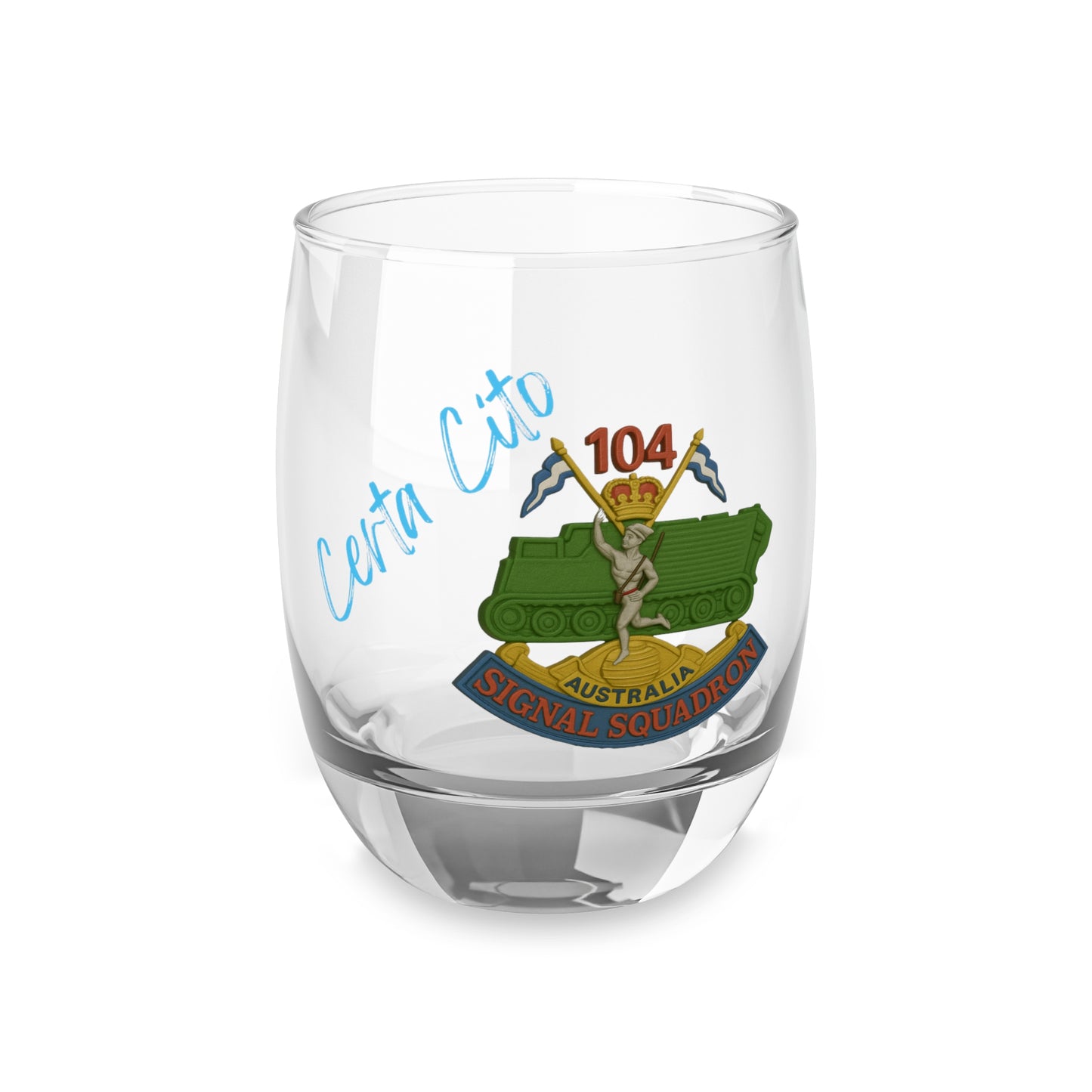 104 Sig Sqn Vietnam Era Patch Whiskey Glass