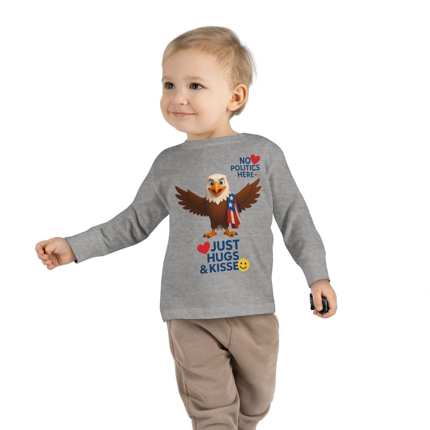 Cute Toddler Long Sleeve Tee with Fun Eagle Design | Perfect for Playdates, Family Events, Holidays, Kids' Parties, Gifts