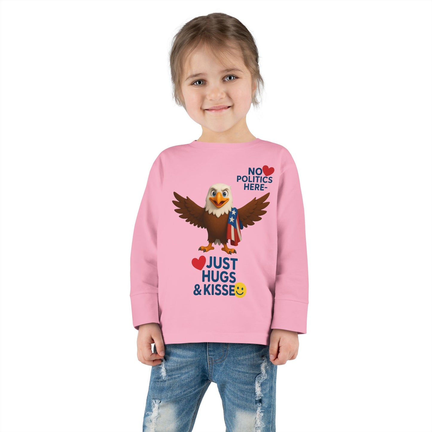 Cute Toddler Long Sleeve Tee with Fun Eagle Design | Perfect for Playdates, Family Events, Holidays, Kids' Parties, Gifts