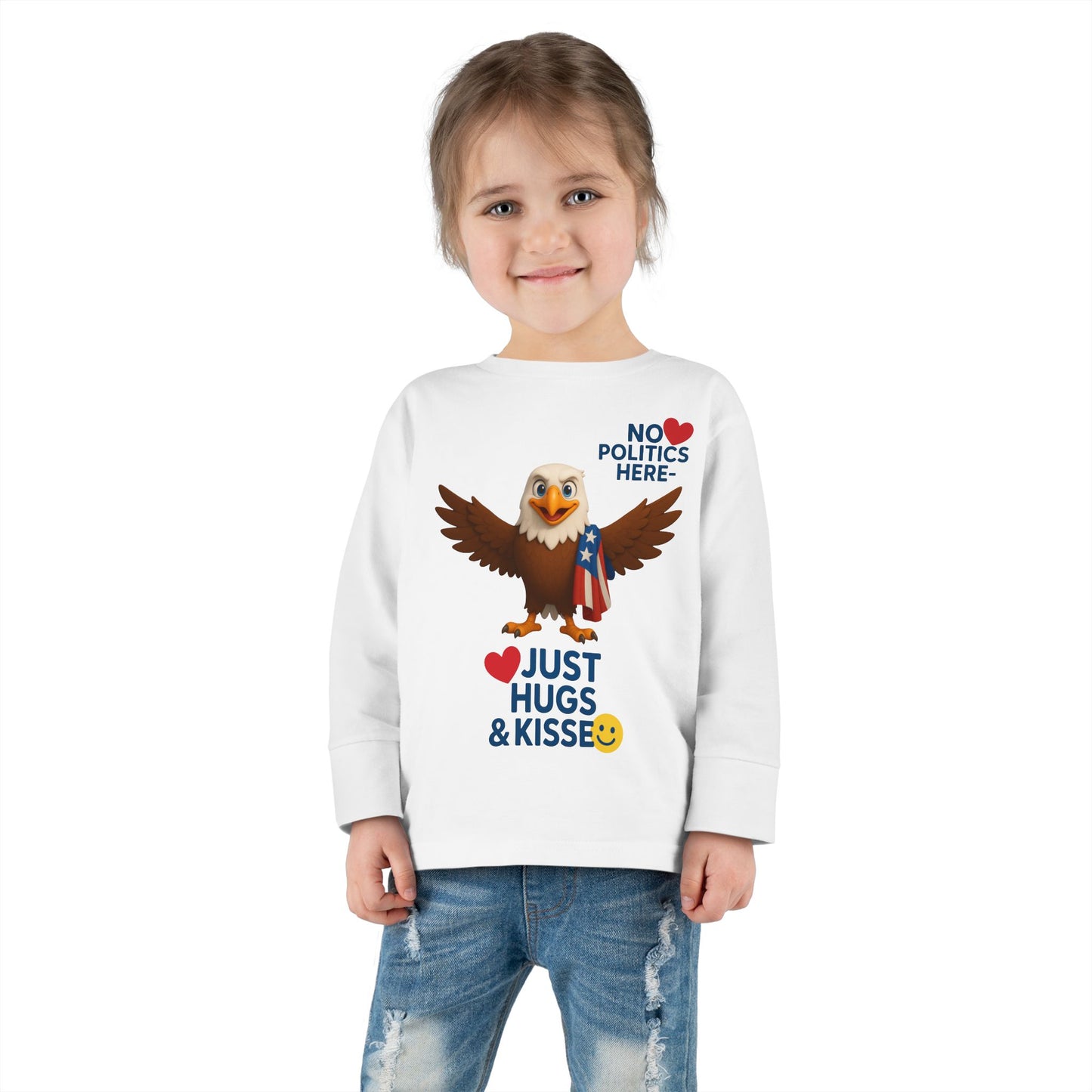 Cute Toddler Long Sleeve Tee with Fun Eagle Design | Perfect for Playdates, Family Events, Holidays, Kids' Parties, Gifts
