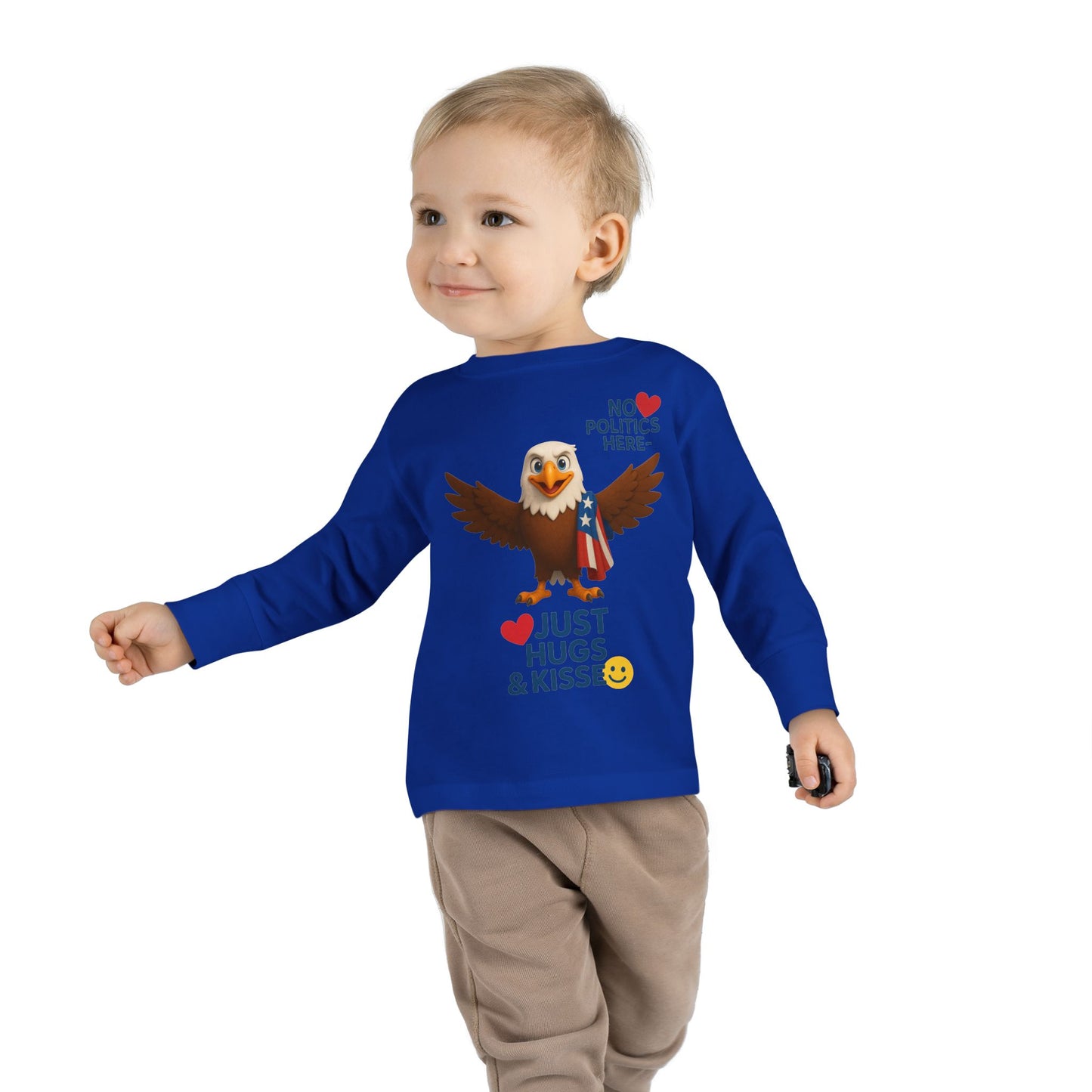 Cute Toddler Long Sleeve Tee with Fun Eagle Design | Perfect for Playdates, Family Events, Holidays, Kids' Parties, Gifts