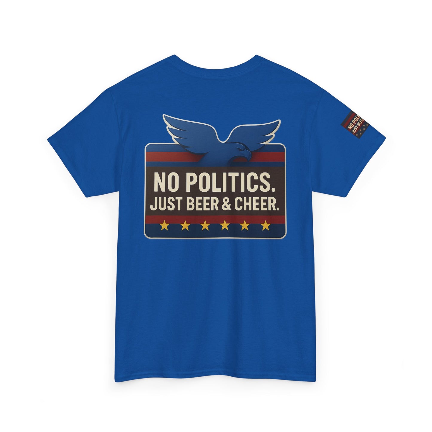 No Politics Unisex Heavy Cotton Tee | Casual Humor Shirt, Summer Tee, Fun Gift for Friends, BBQ Party Tee, Everyday Wear