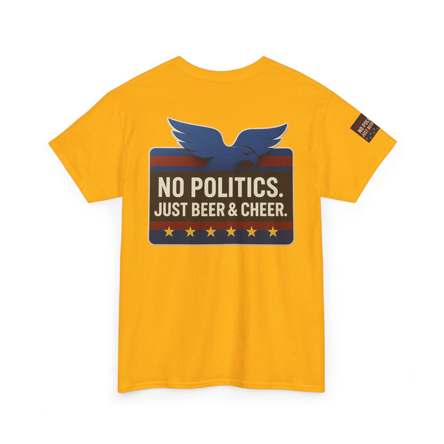 No Politics Unisex Heavy Cotton Tee | Casual Humor Shirt, Summer Tee, Fun Gift for Friends, BBQ Party Tee, Everyday Wear