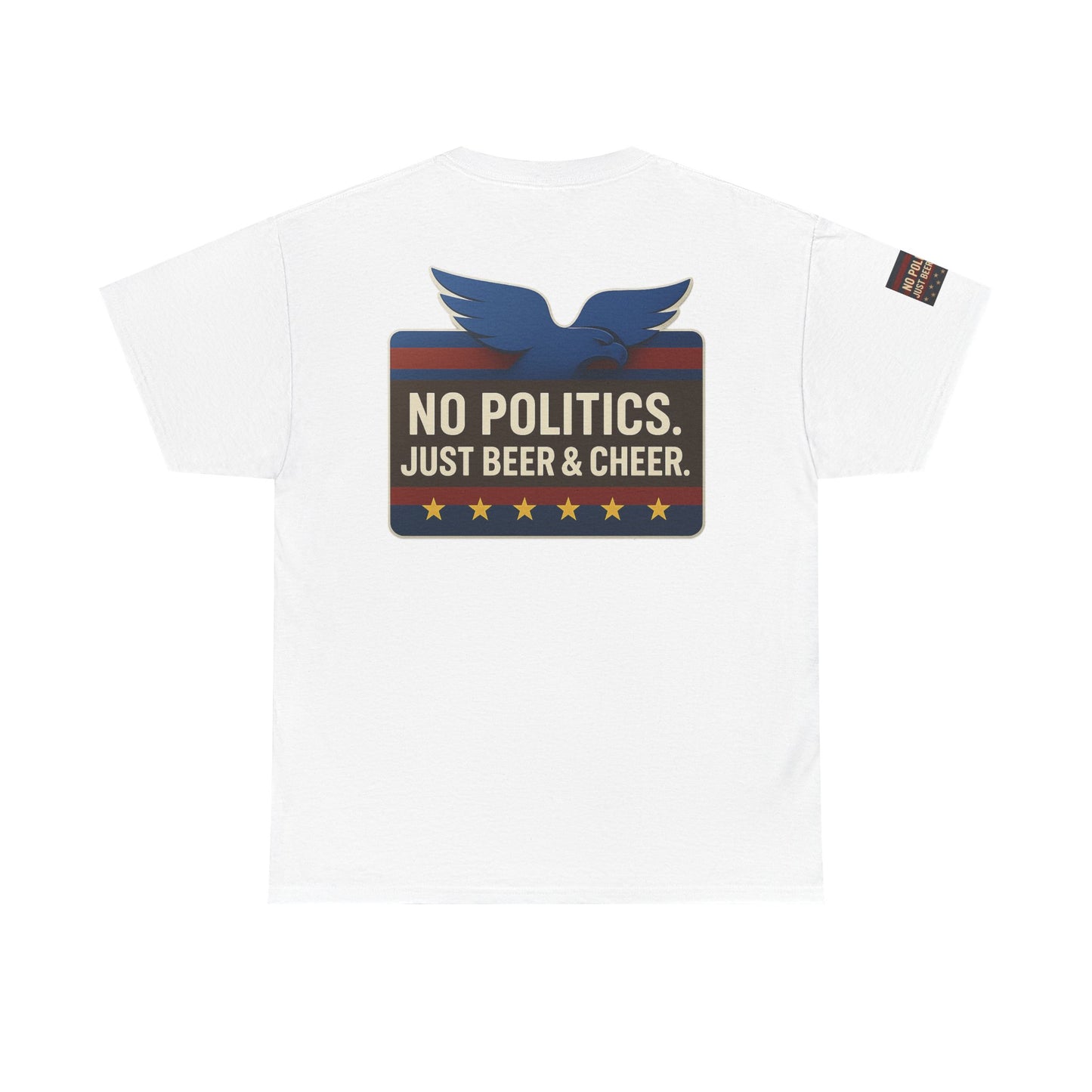 No Politics Unisex Heavy Cotton Tee | Casual Humor Shirt, Summer Tee, Fun Gift for Friends, BBQ Party Tee, Everyday Wear