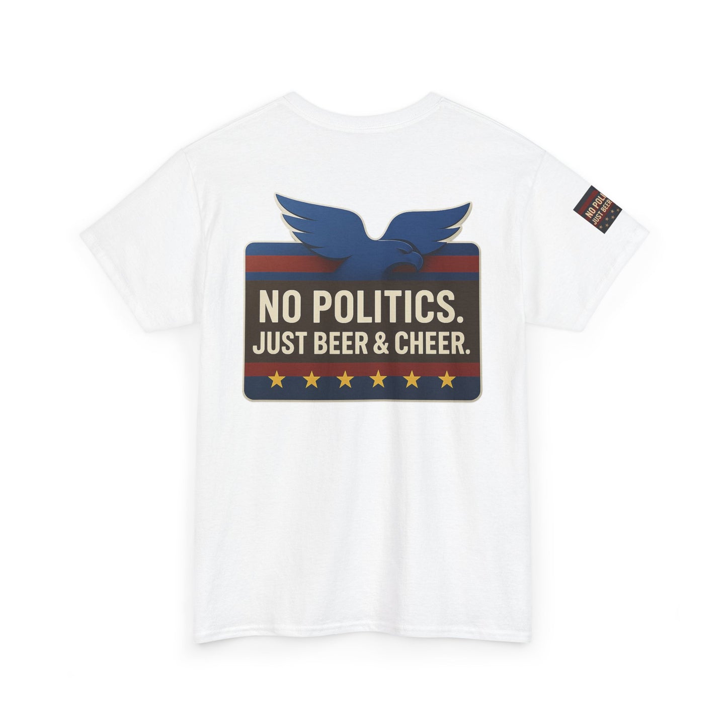 No Politics Unisex Heavy Cotton Tee | Casual Humor Shirt, Summer Tee, Fun Gift for Friends, BBQ Party Tee, Everyday Wear