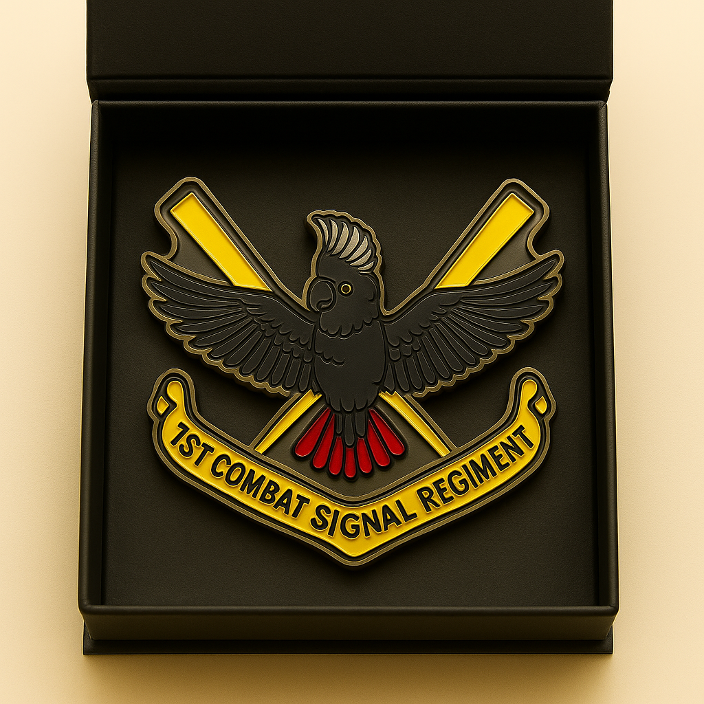 1 COMBAT SIGNAL REGIMENT – HARD ENAMEL LAPEL PIN ⚡