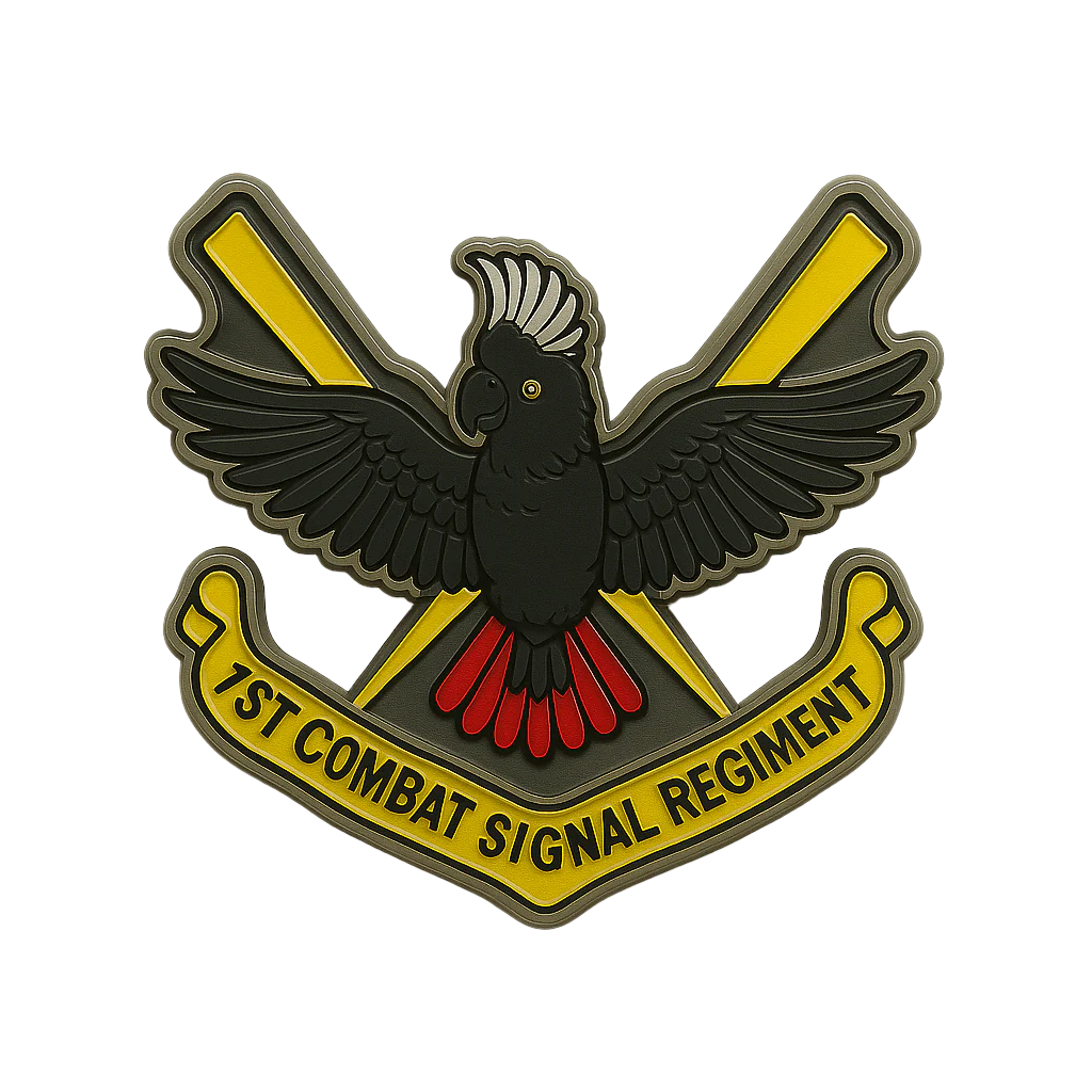 1 COMBAT SIGNAL REGIMENT – HARD ENAMEL LAPEL PIN ⚡