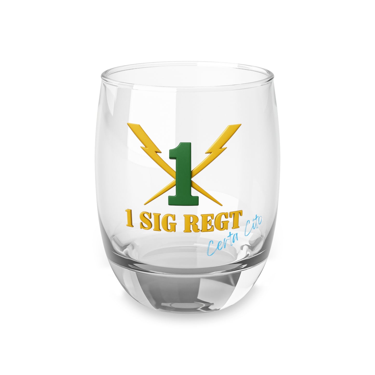 Certa Cito – 1 Signal Regiment Whiskey Glass