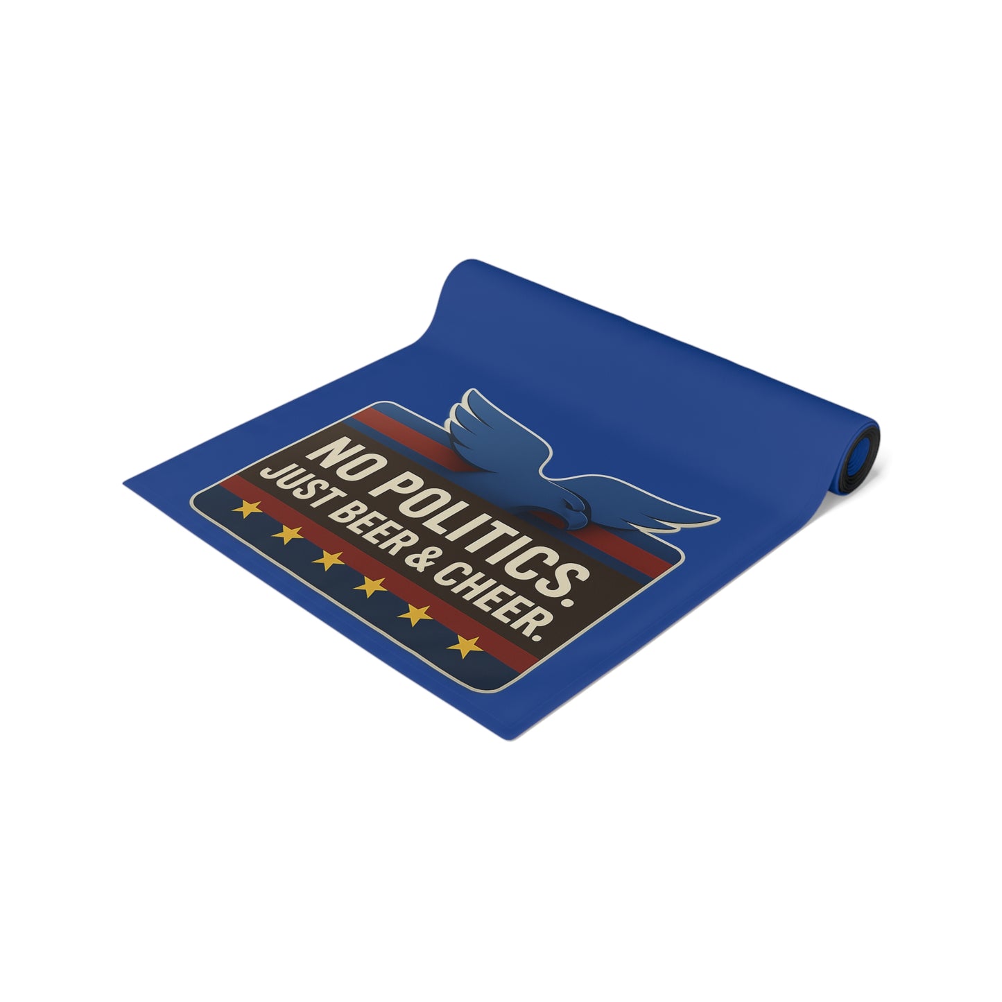 Patriotic Table Runner - No Politics Just Beer & Cheer | Ideal for Home Decor, Barbecues, Parties, Patriotic Holidays, Entertaining Friends