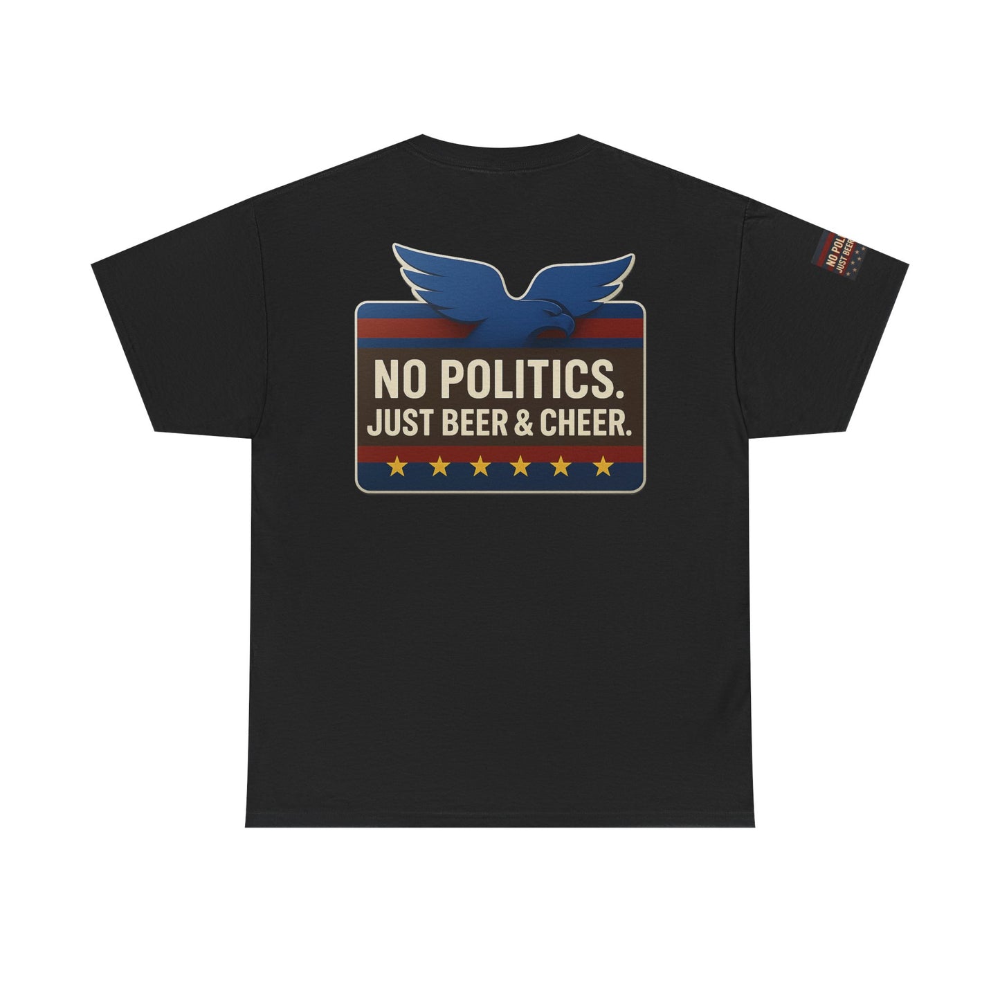 No Politics Unisex Heavy Cotton Tee | Casual Humor Shirt, Summer Tee, Fun Gift for Friends, BBQ Party Tee, Everyday Wear