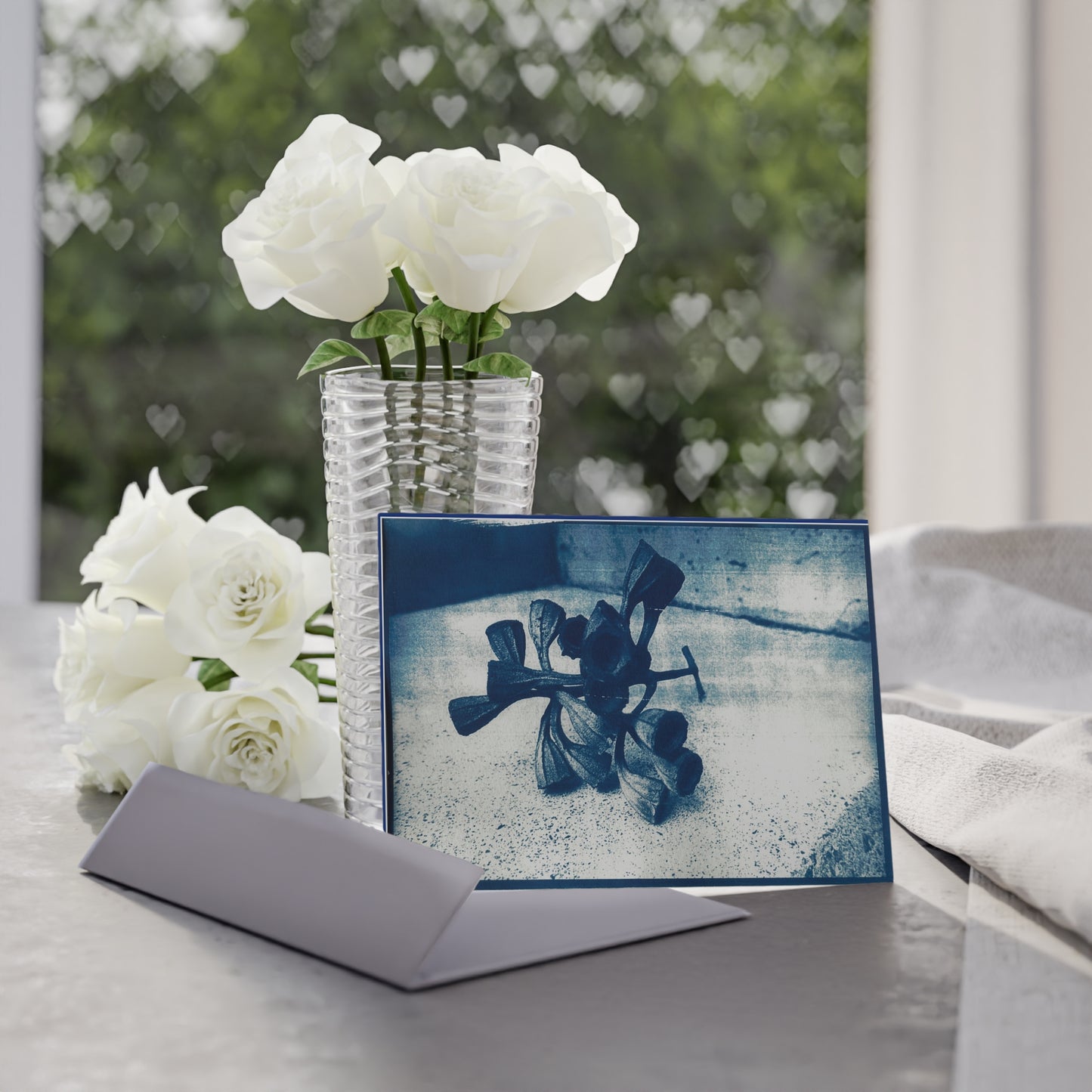 🌿 Artistic One-Sided Holiday Cards – Botanical Cyanotype Edition