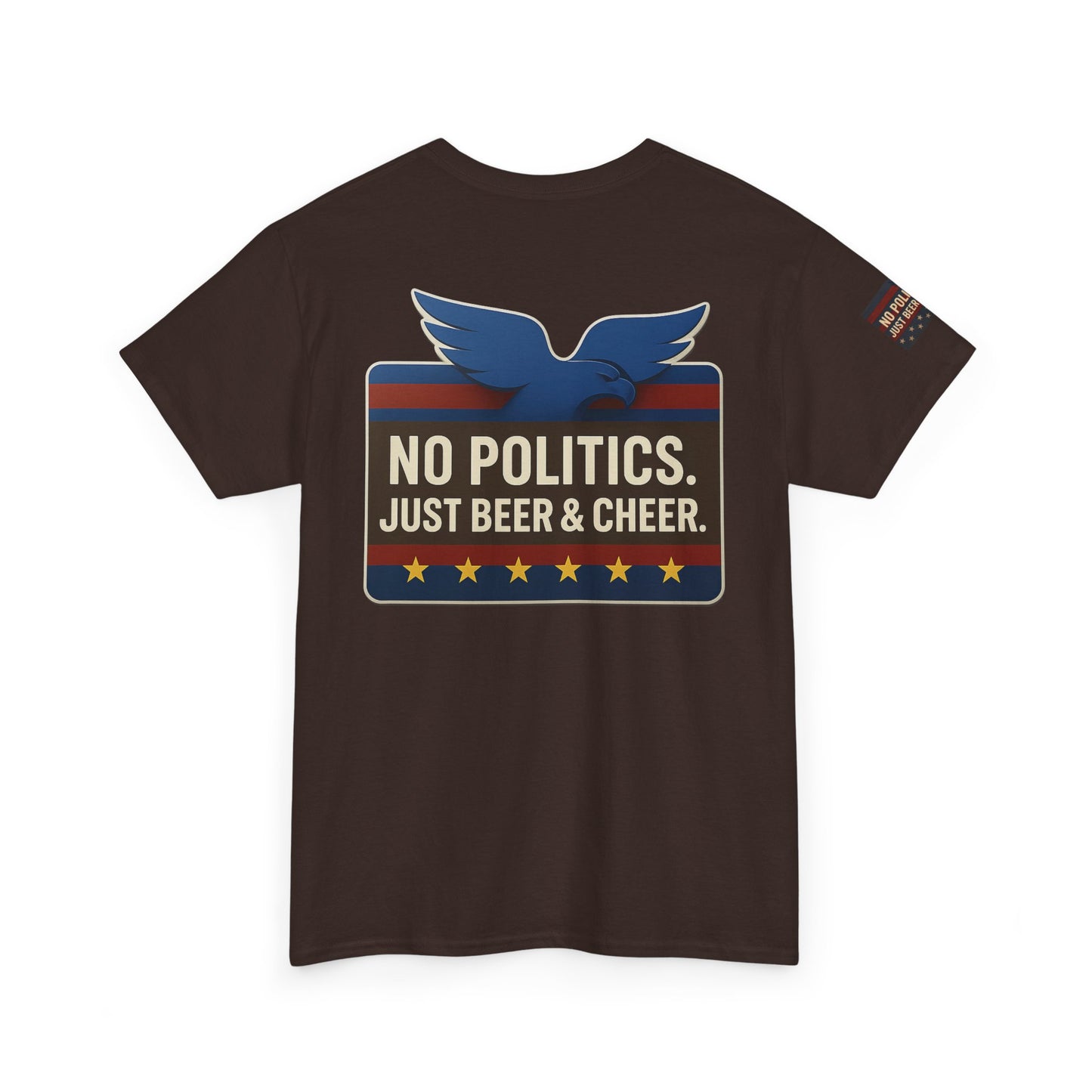 No Politics Unisex Heavy Cotton Tee | Casual Humor Shirt, Summer Tee, Fun Gift for Friends, BBQ Party Tee, Everyday Wear