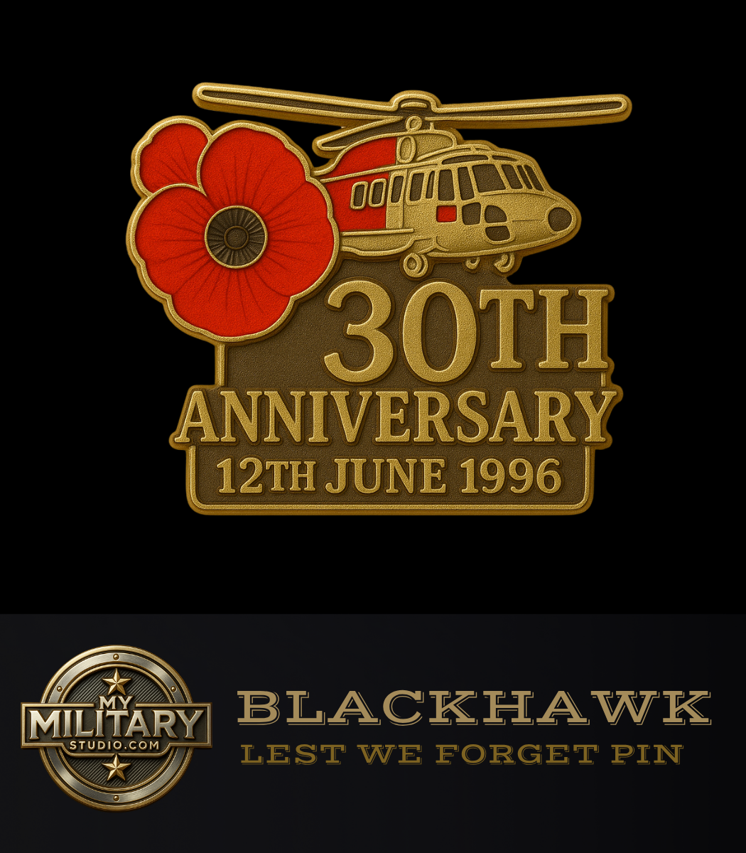 BLACKHAWK 30TH ANNIVERSARY PIN – “NEVER FORGOTTEN” EDITION