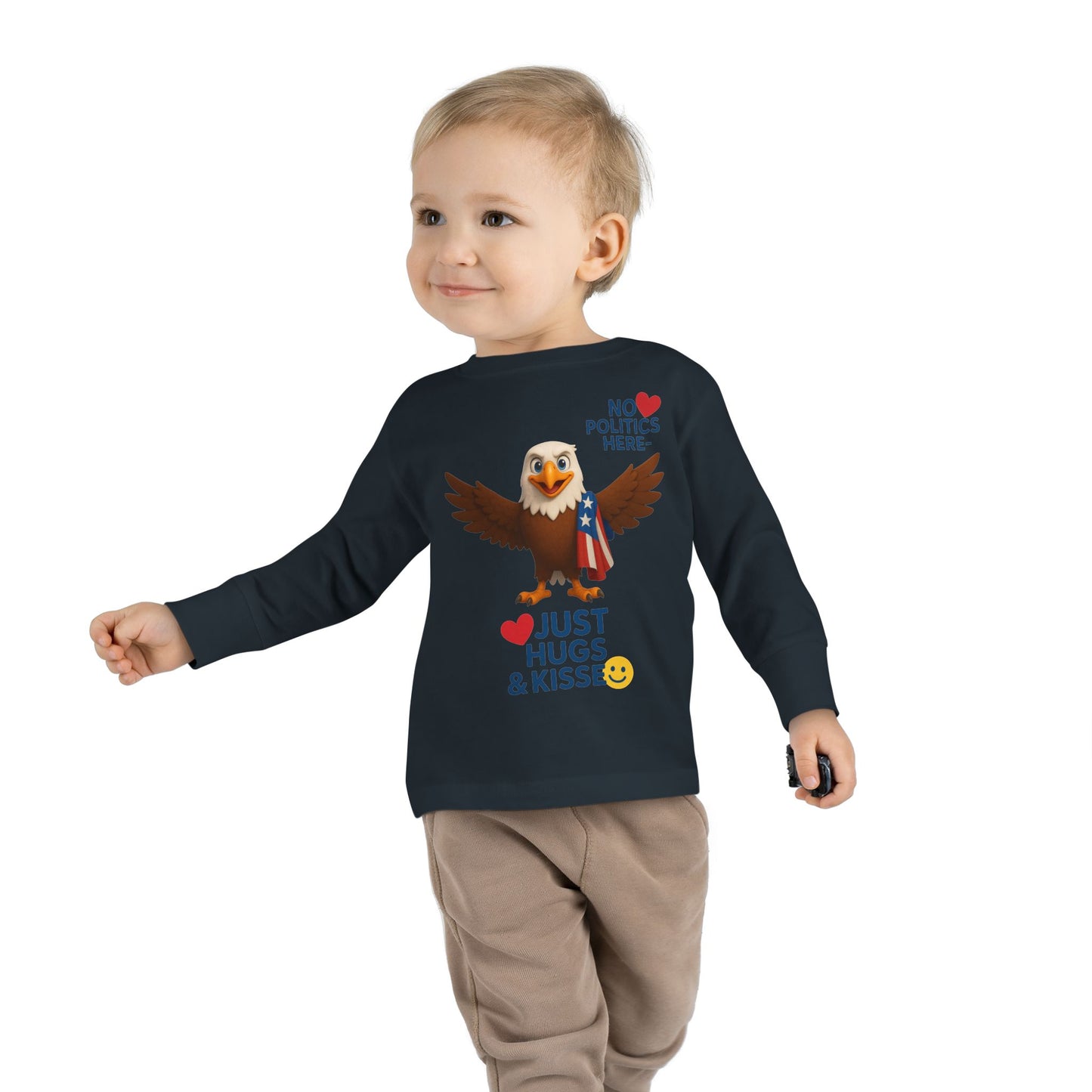 Cute Toddler Long Sleeve Tee with Fun Eagle Design | Perfect for Playdates, Family Events, Holidays, Kids' Parties, Gifts