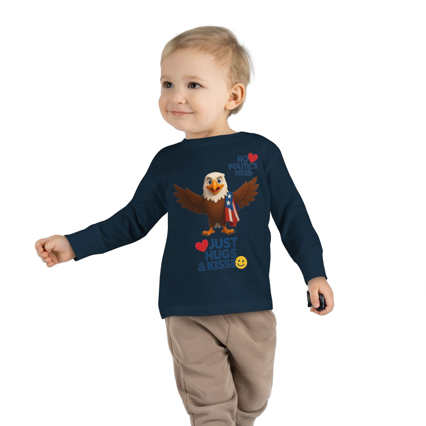 Cute Toddler Long Sleeve Tee with Fun Eagle Design | Perfect for Playdates, Family Events, Holidays, Kids' Parties, Gifts