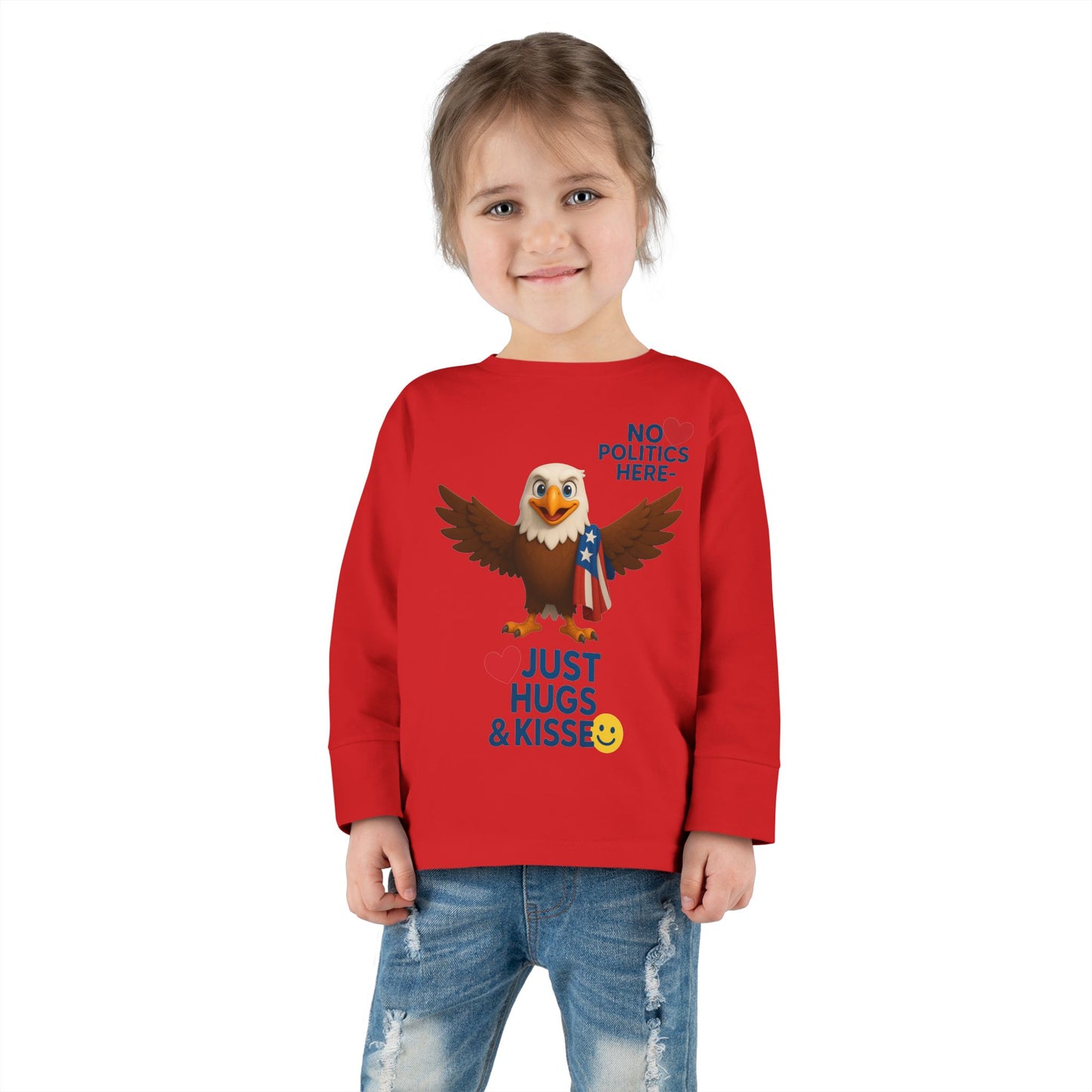 Cute Toddler Long Sleeve Tee with Fun Eagle Design | Perfect for Playdates, Family Events, Holidays, Kids' Parties, Gifts