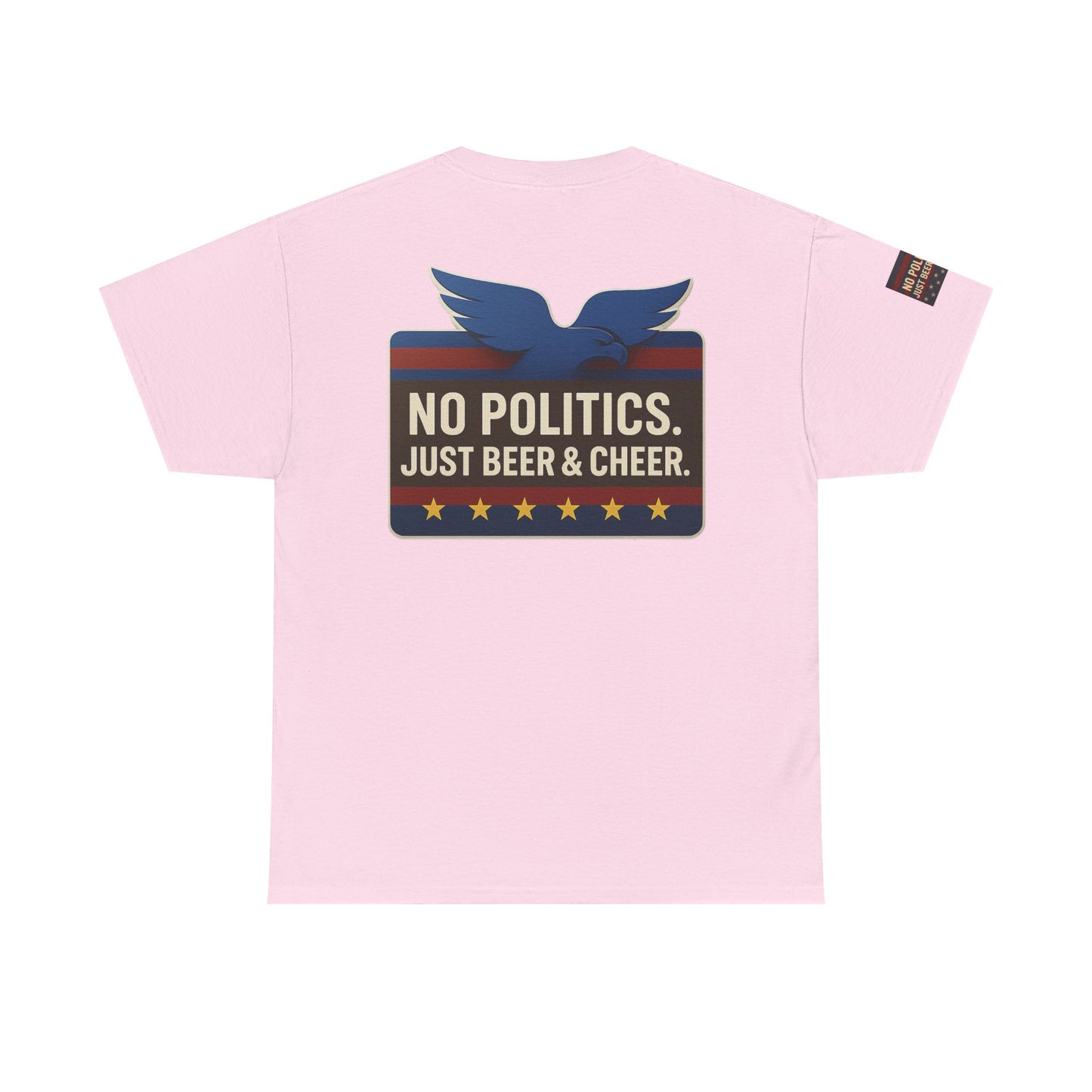 No Politics Unisex Heavy Cotton Tee | Casual Humor Shirt, Summer Tee, Fun Gift for Friends, BBQ Party Tee, Everyday Wear