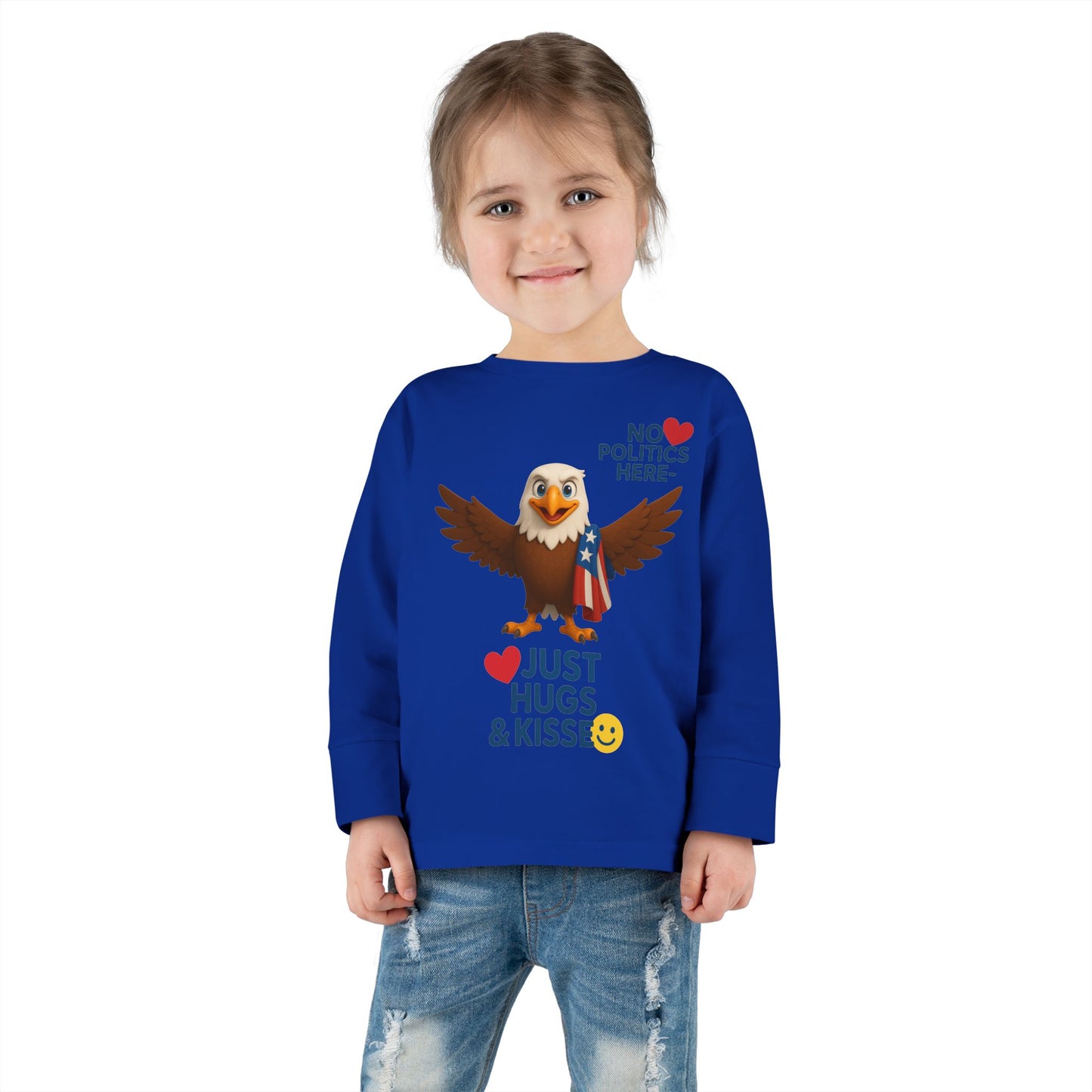 Cute Toddler Long Sleeve Tee with Fun Eagle Design | Perfect for Playdates, Family Events, Holidays, Kids' Parties, Gifts