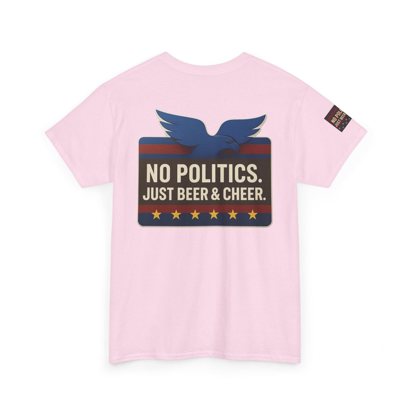 No Politics Unisex Heavy Cotton Tee | Casual Humor Shirt, Summer Tee, Fun Gift for Friends, BBQ Party Tee, Everyday Wear