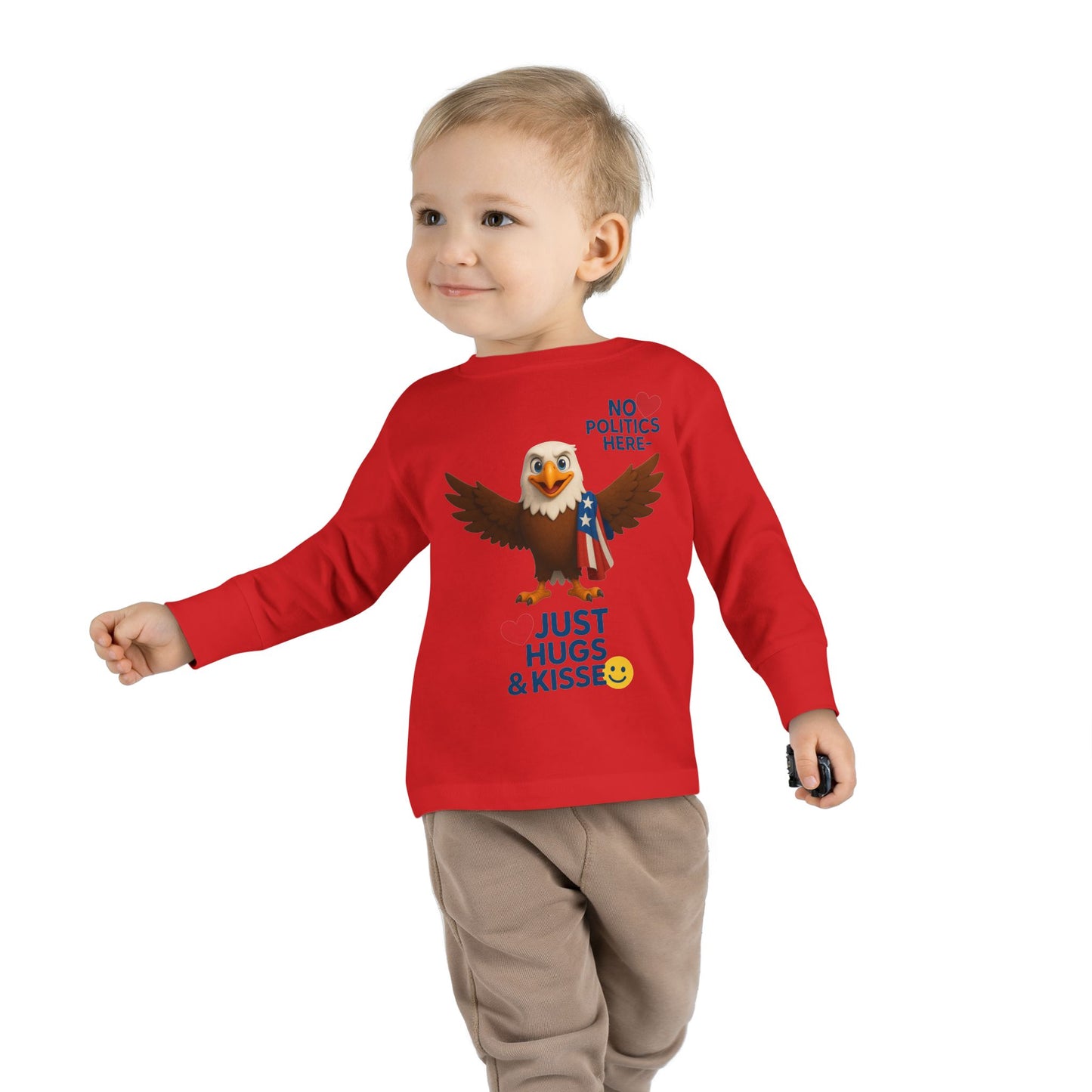 Cute Toddler Long Sleeve Tee with Fun Eagle Design | Perfect for Playdates, Family Events, Holidays, Kids' Parties, Gifts
