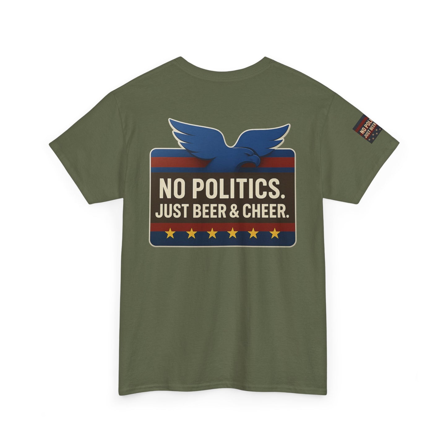 No Politics Unisex Heavy Cotton Tee | Casual Humor Shirt, Summer Tee, Fun Gift for Friends, BBQ Party Tee, Everyday Wear