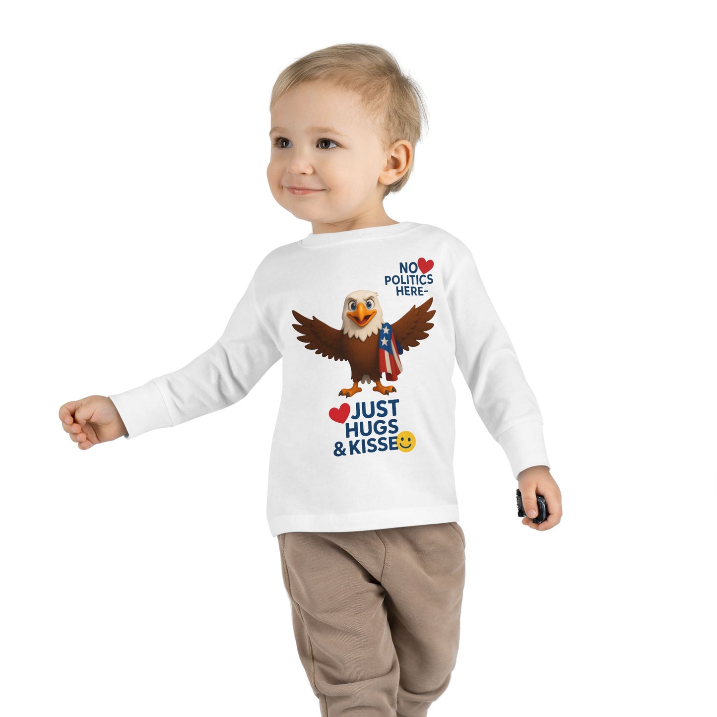 Cute Toddler Long Sleeve Tee with Fun Eagle Design | Perfect for Playdates, Family Events, Holidays, Kids' Parties, Gifts
