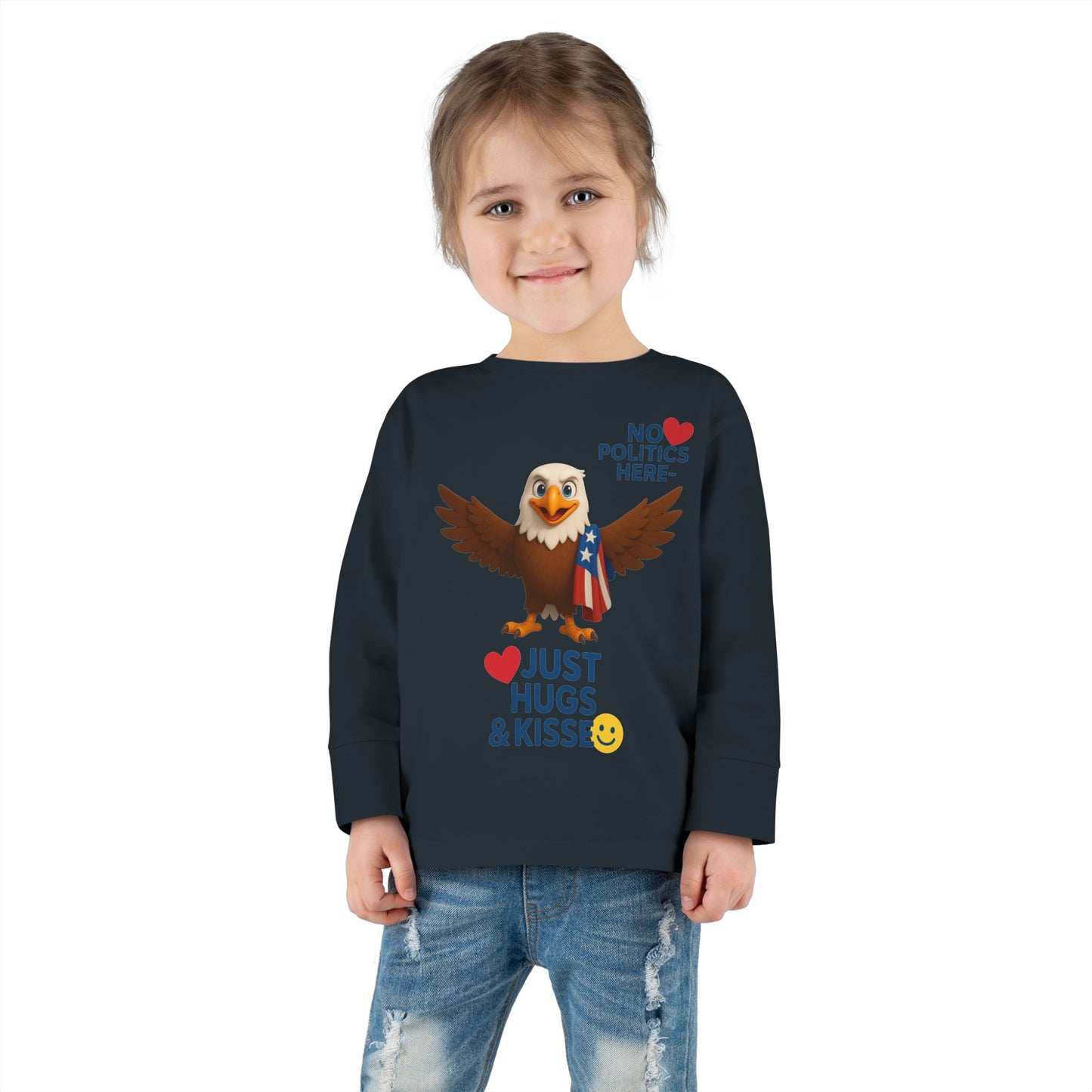 Cute Toddler Long Sleeve Tee with Fun Eagle Design | Perfect for Playdates, Family Events, Holidays, Kids' Parties, Gifts