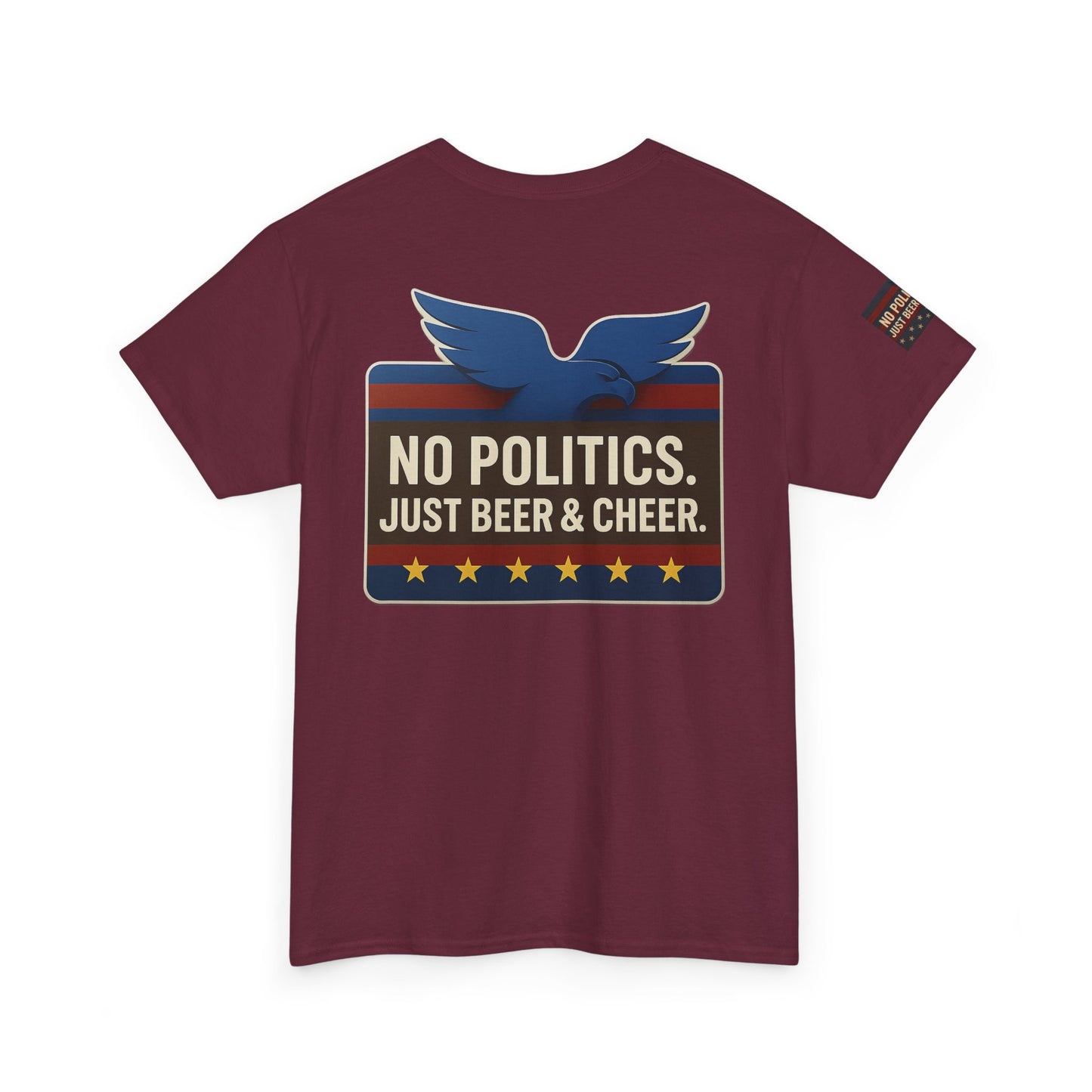 No Politics Unisex Heavy Cotton Tee | Casual Humor Shirt, Summer Tee, Fun Gift for Friends, BBQ Party Tee, Everyday Wear