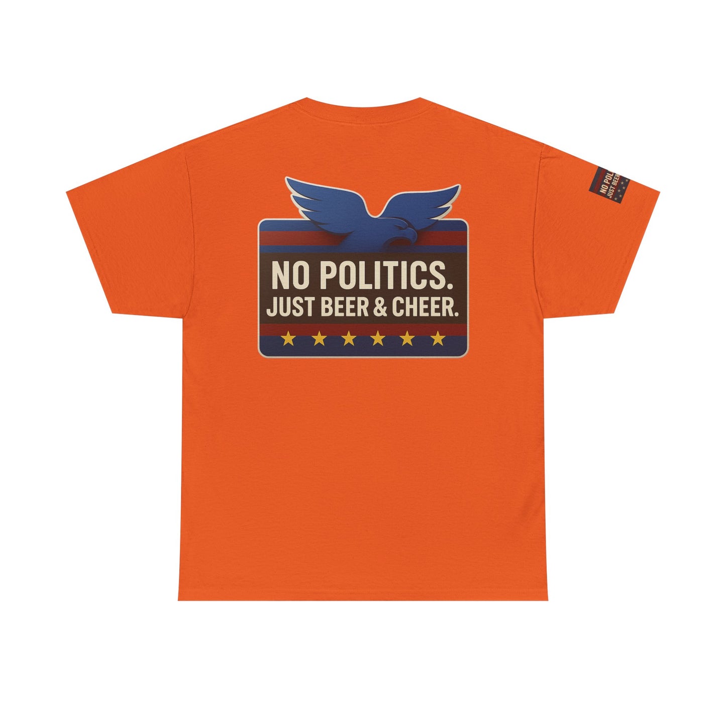 No Politics Unisex Heavy Cotton Tee | Casual Humor Shirt, Summer Tee, Fun Gift for Friends, BBQ Party Tee, Everyday Wear