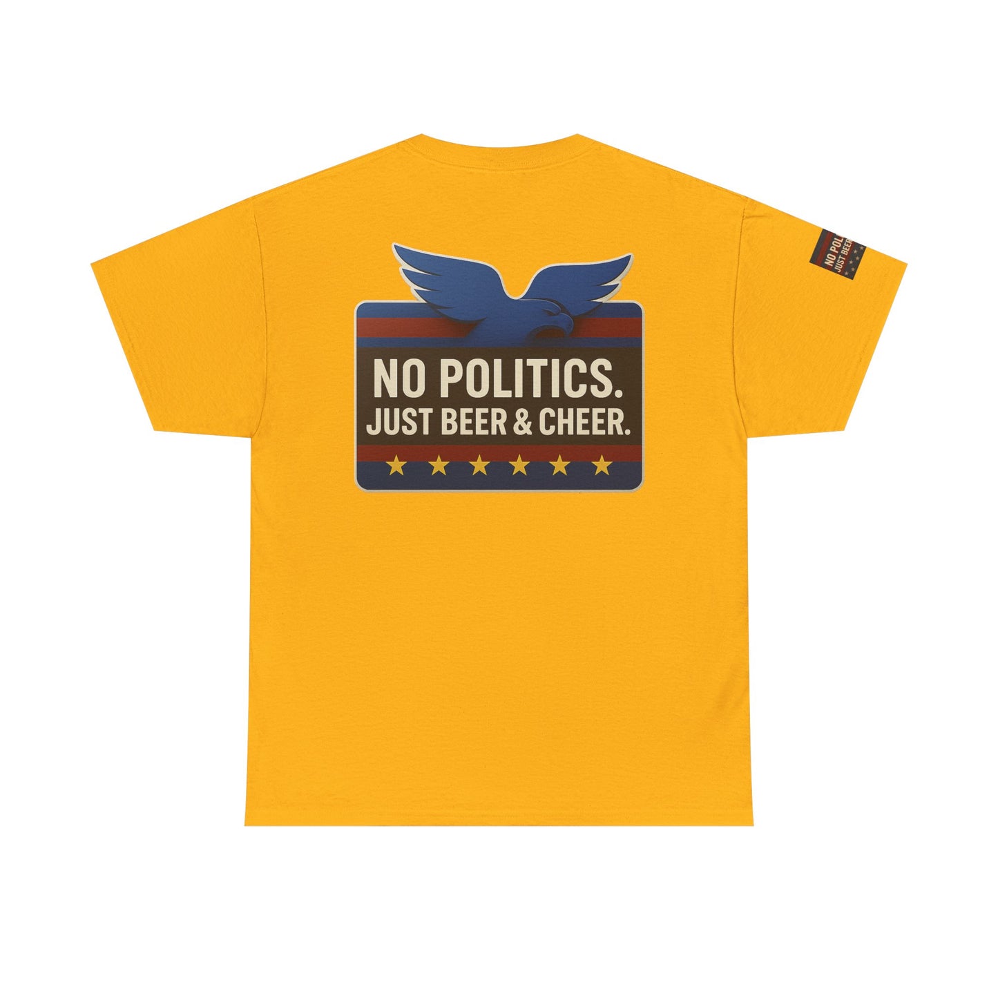 No Politics Unisex Heavy Cotton Tee | Casual Humor Shirt, Summer Tee, Fun Gift for Friends, BBQ Party Tee, Everyday Wear