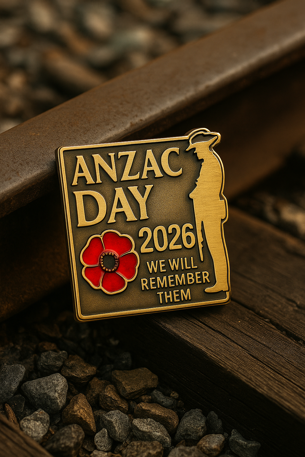 ANZAC DAY 2026 COMMEMORATIVE PIN – “WE WILL REMEMBER THEM”