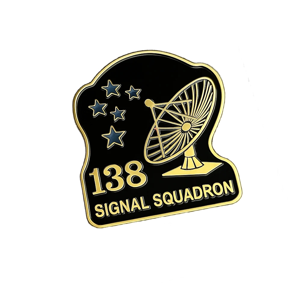 š” 138 SIGNAL SQUADRON ā āSATELLITE OPSā HARD ENAMEL PIN