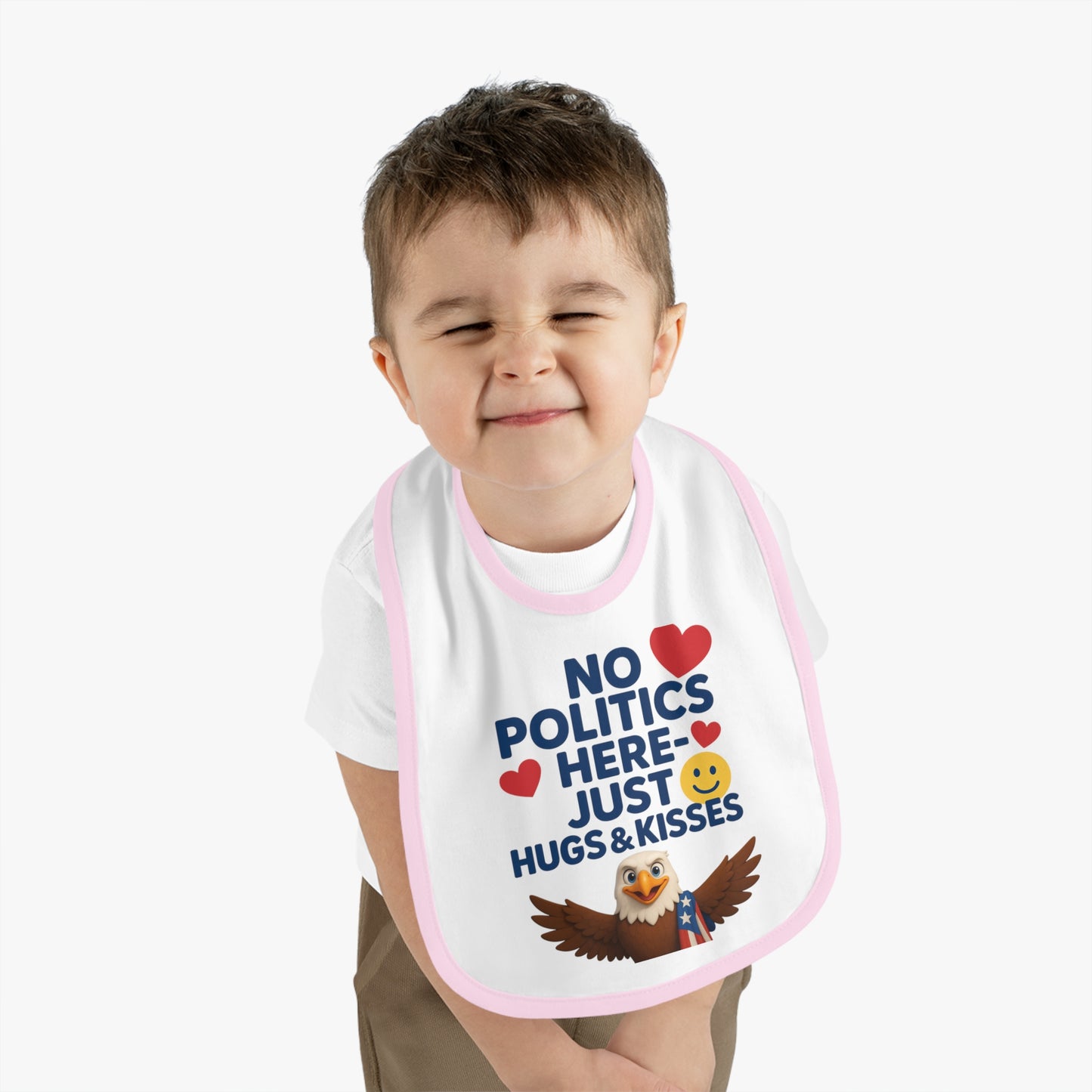 Cute Baby Bib with Adorable Eagle Design | No Politics Here Just Hugs & Kisses | Ideal for Baby Showers, Birthdays, Everyday Use, New [...]