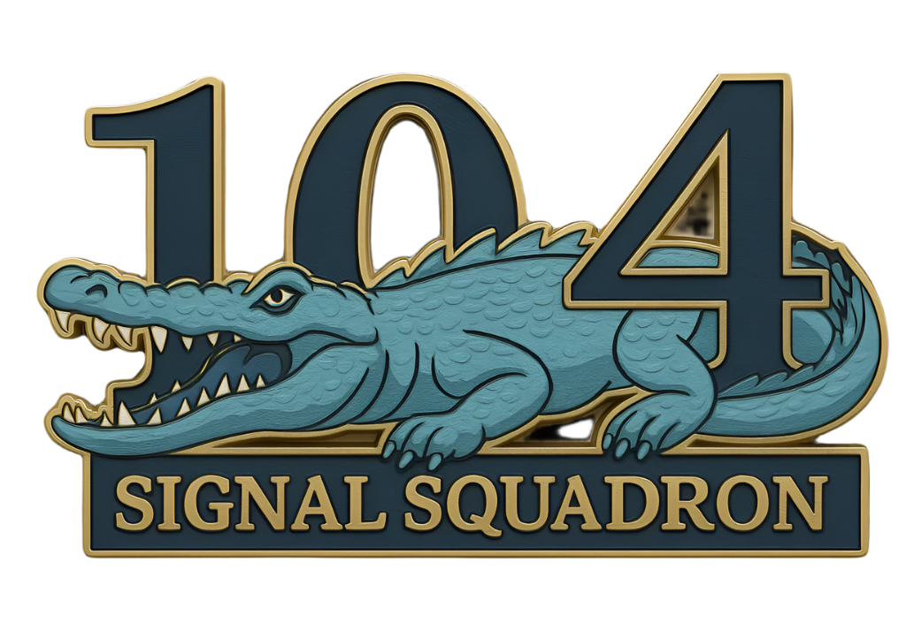 104 SIGNAL SQUADRON – HARD ENAMEL PIN (LIMITED EDITION) 🐊