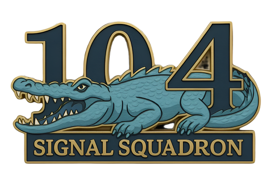 104 SIGNAL SQUADRON – HARD ENAMEL PIN (LIMITED EDITION) 🐊