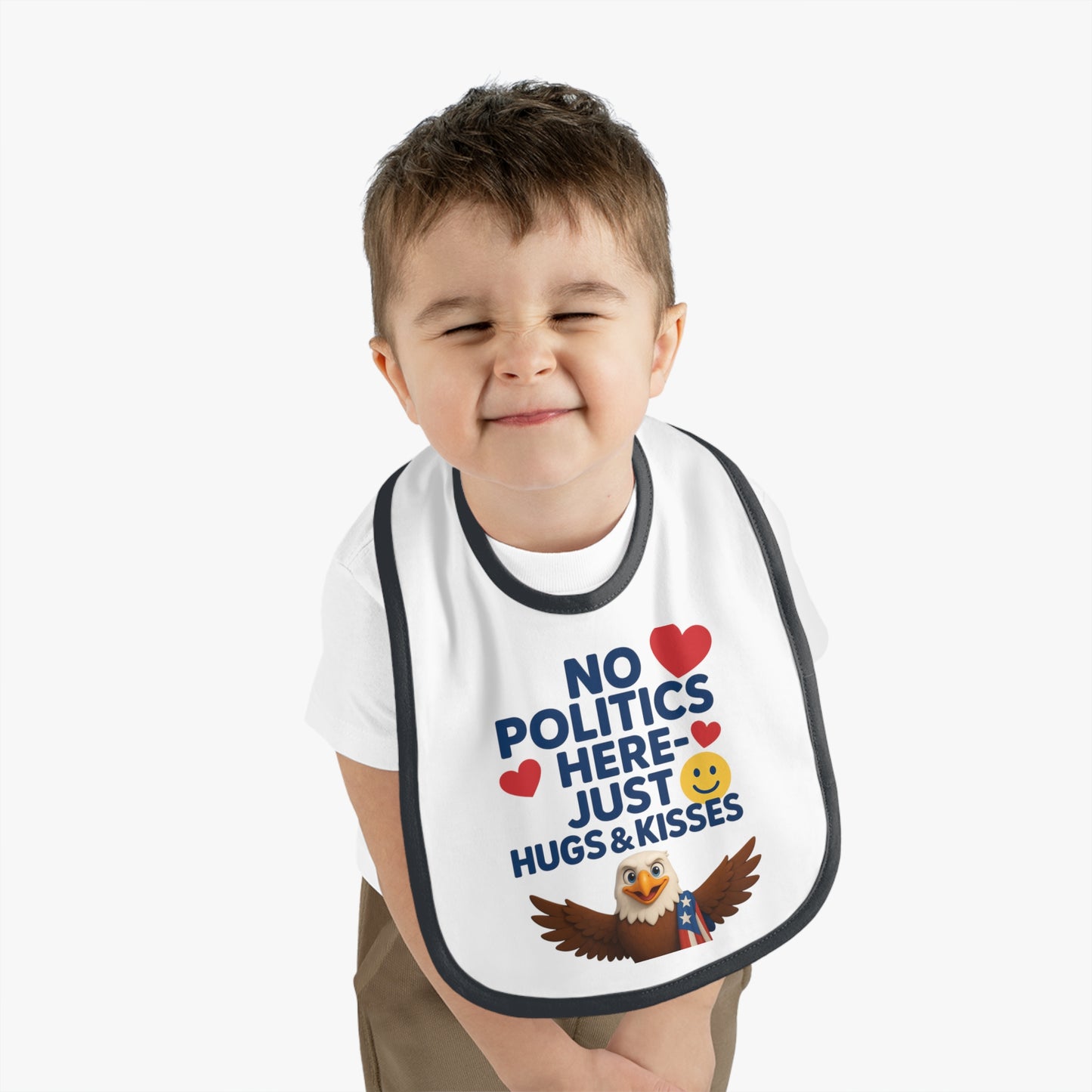 Cute Baby Bib with Adorable Eagle Design | No Politics Here Just Hugs & Kisses | Ideal for Baby Showers, Birthdays, Everyday Use, New [...]