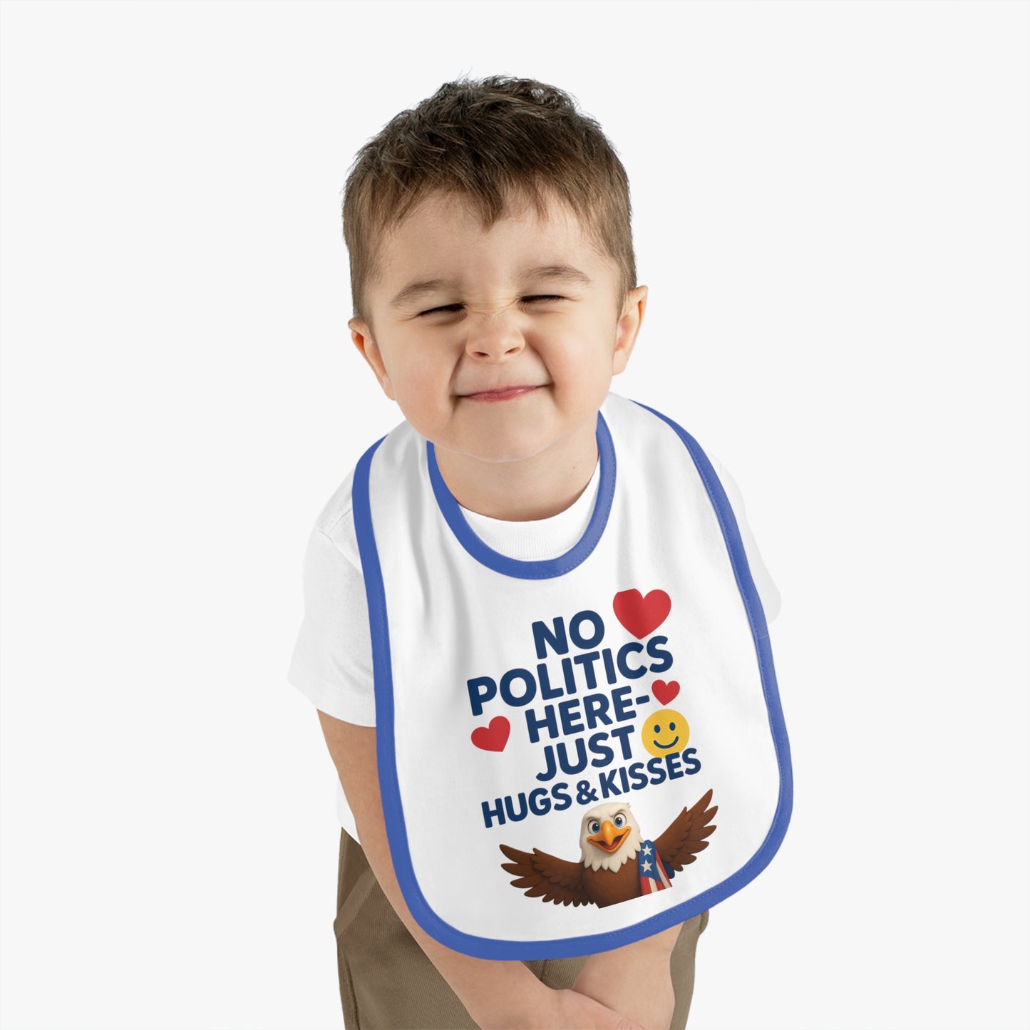 Cute Baby Bib with Adorable Eagle Design | No Politics Here Just Hugs & Kisses | Ideal for Baby Showers, Birthdays, Everyday Use, New [...]