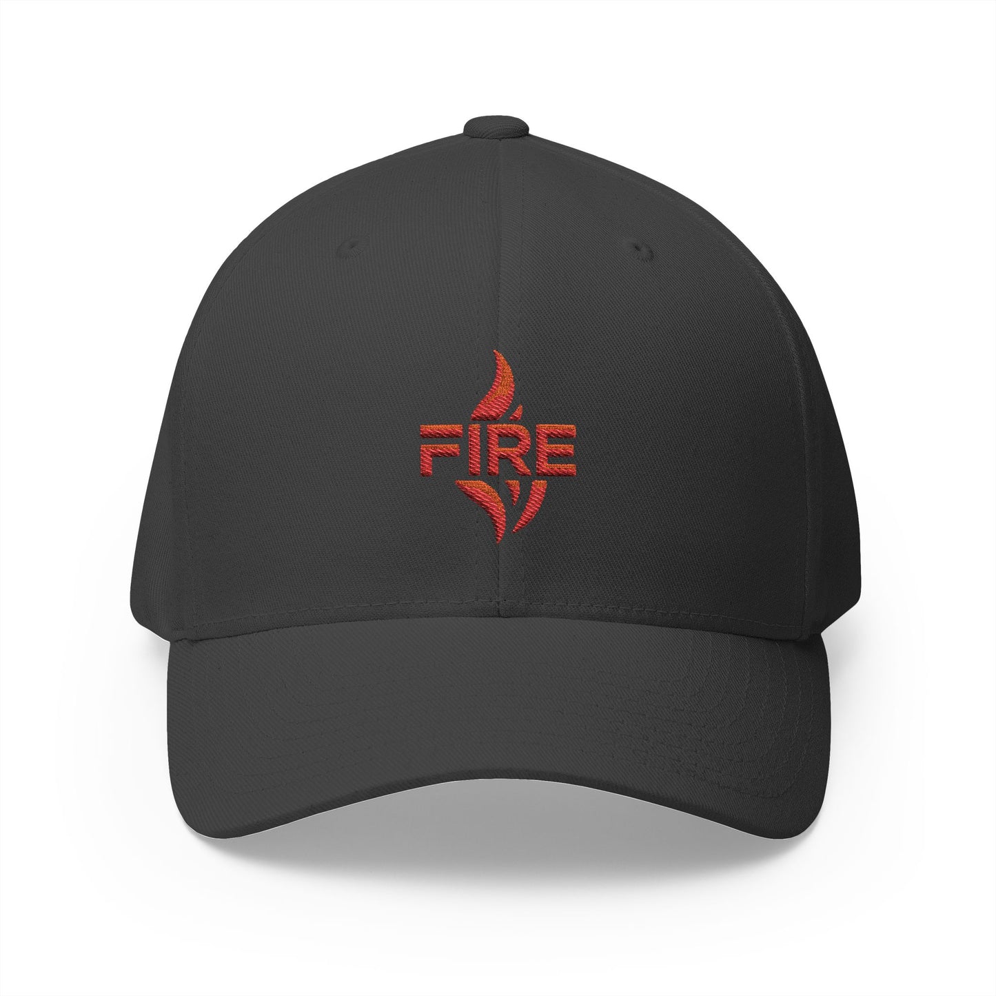 Fire Embroidered Closed-Back Cap | Trendy Hat for Warm Days, Outdoor Adventures, Gifts for Him/Her, Summer Style