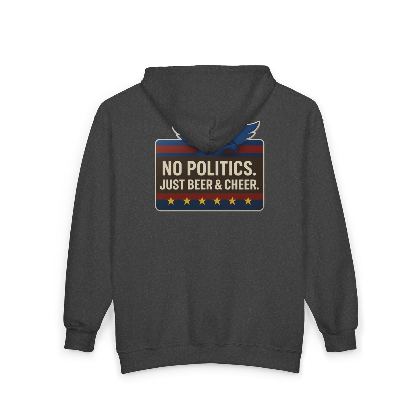 No Politics Full Zip Hoodie - Unisex Heavy Blend, Casual Wear, Ideal for Everyday Use, Perfect for Gifts, Coziness for All Occasions