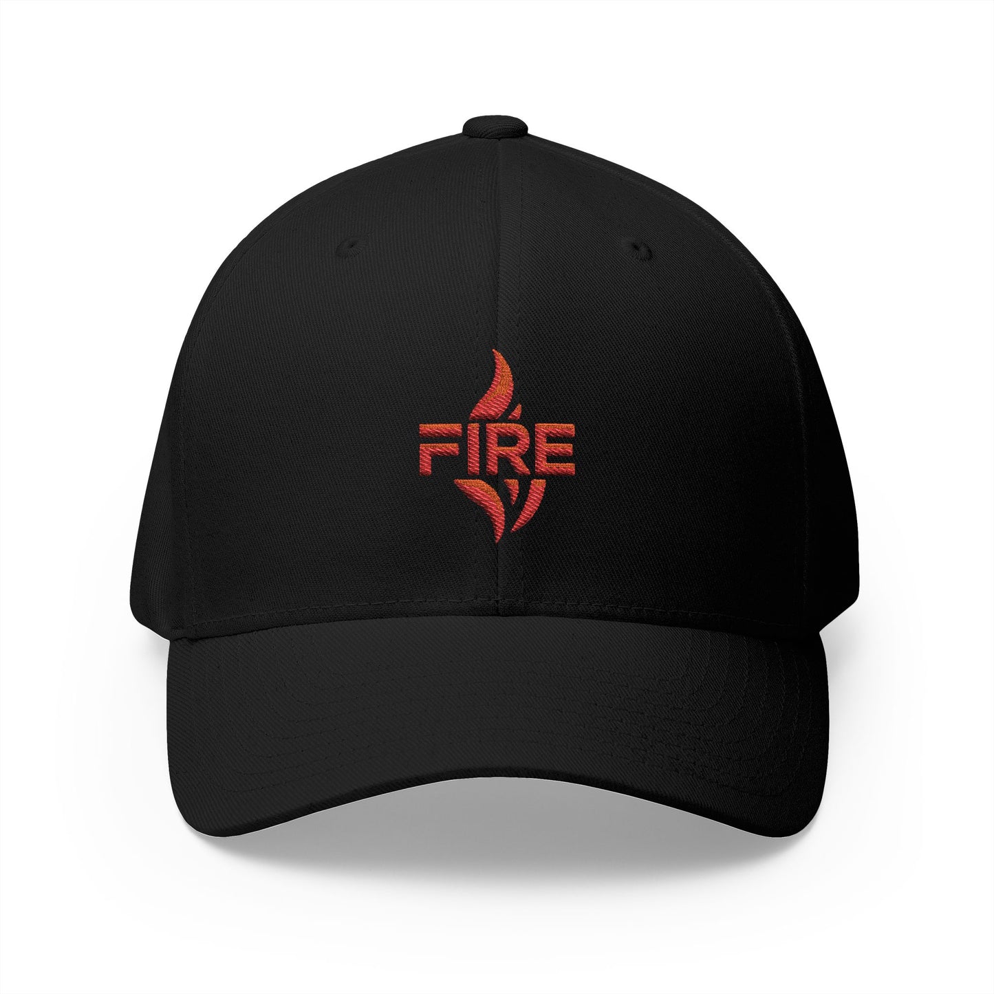 Fire Embroidered Closed-Back Cap | Trendy Hat for Warm Days, Outdoor Adventures, Gifts for Him/Her, Summer Style