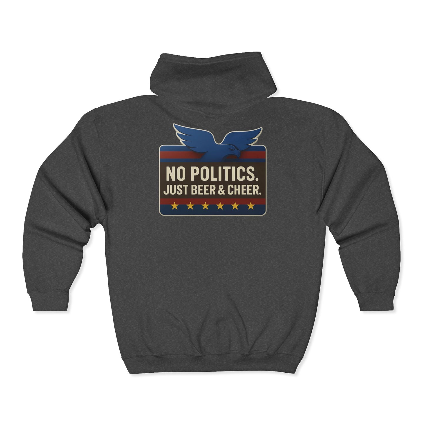 No Politics Full Zip Hoodie - Unisex Heavy Blend, Casual Wear, Ideal for Everyday Use, Perfect for Gifts, Coziness for All Occasions