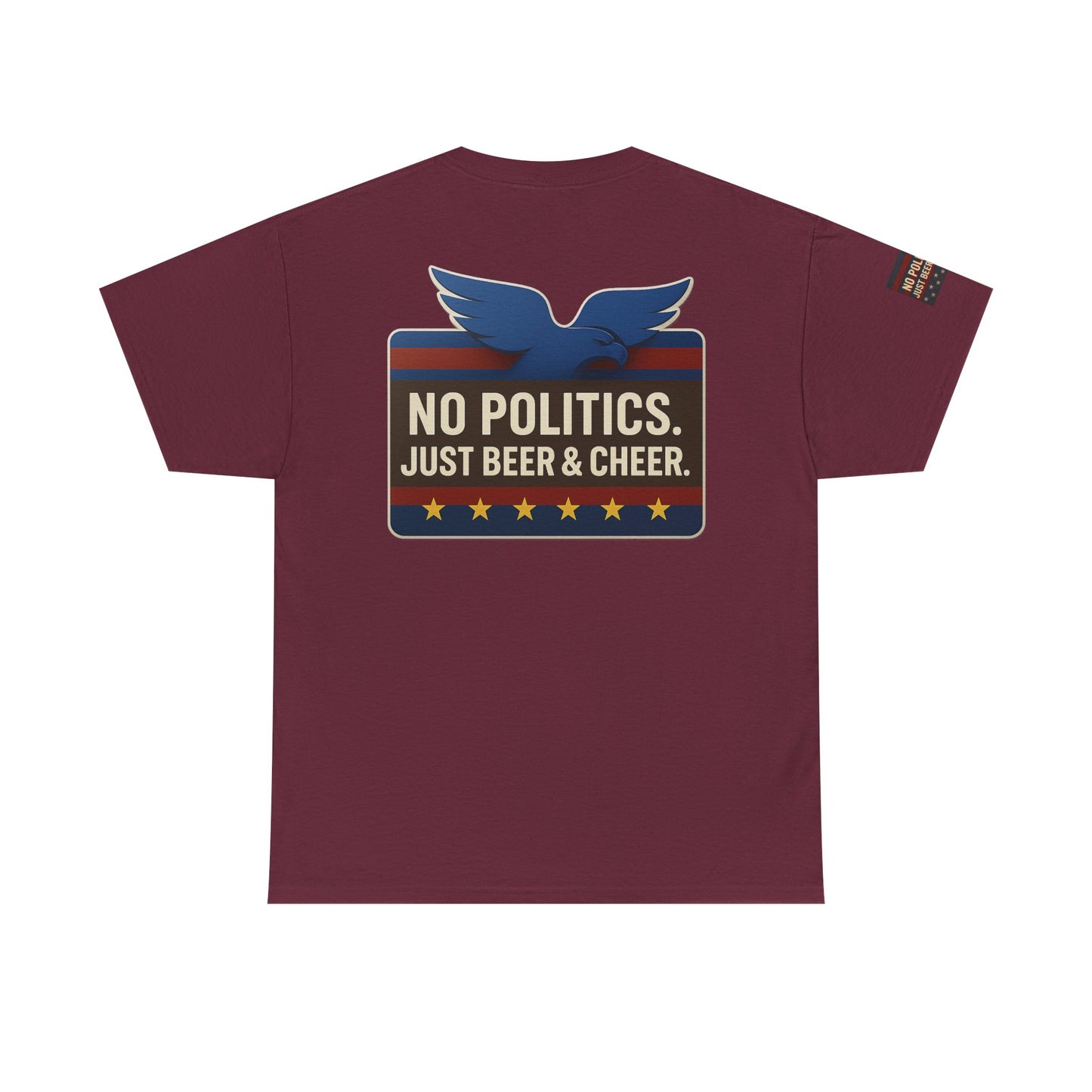 No Politics Unisex Heavy Cotton Tee | Casual Humor Shirt, Summer Tee, Fun Gift for Friends, BBQ Party Tee, Everyday Wear